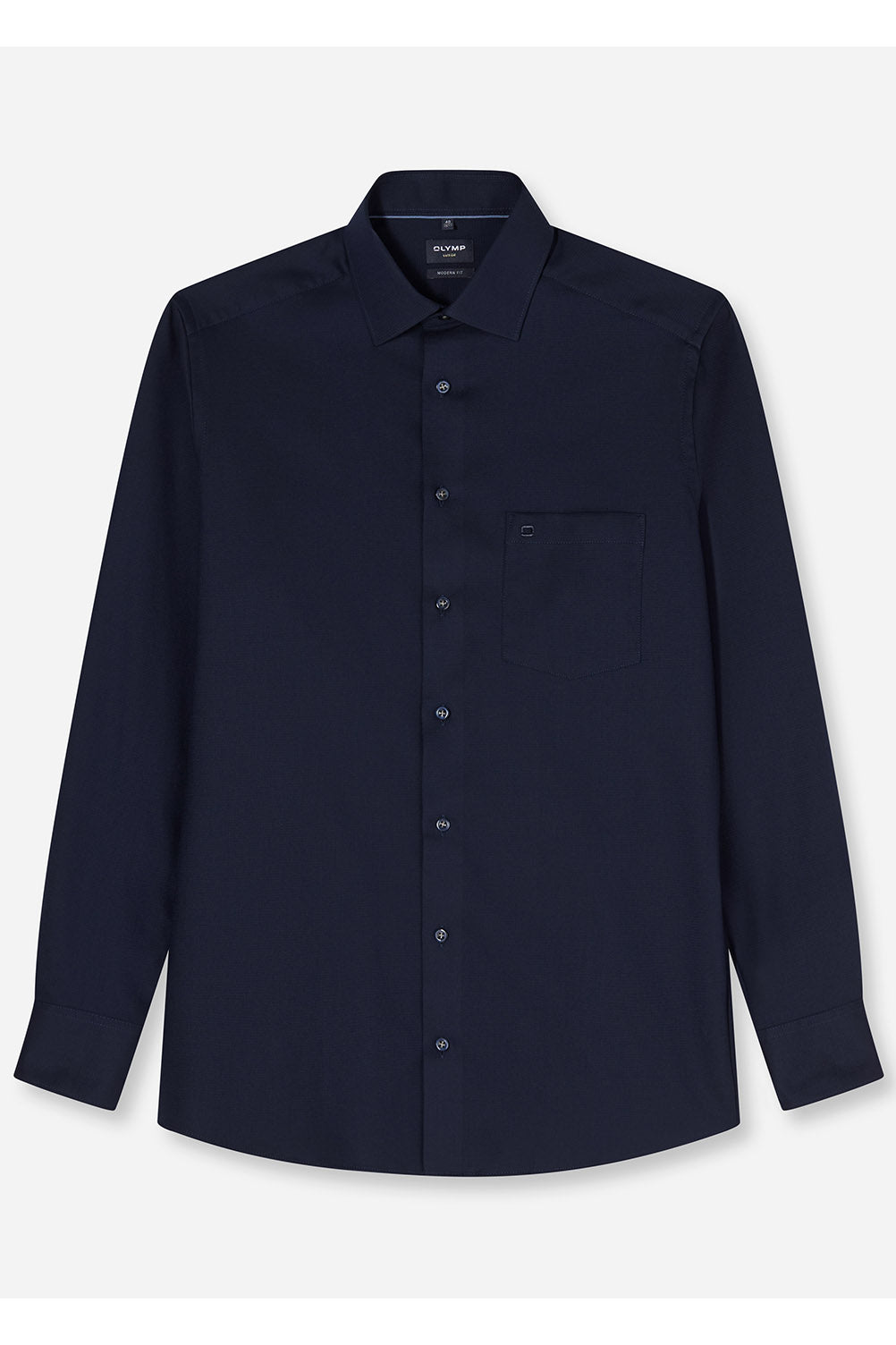 Olymp Luxor Modern Fit Plain Shirt - Navy