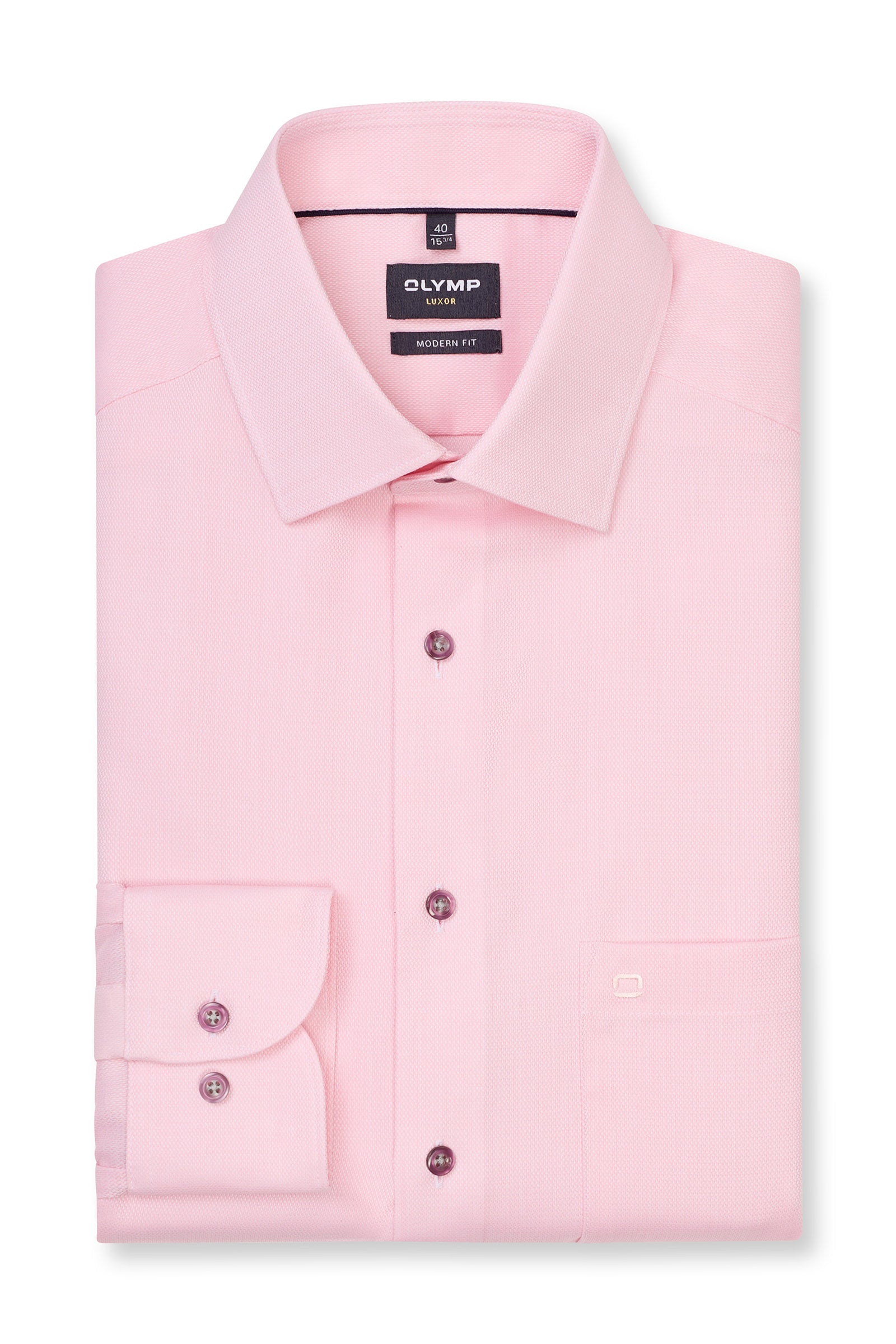 Olymp Luxor Modern Fit Plain Shirt - Pink