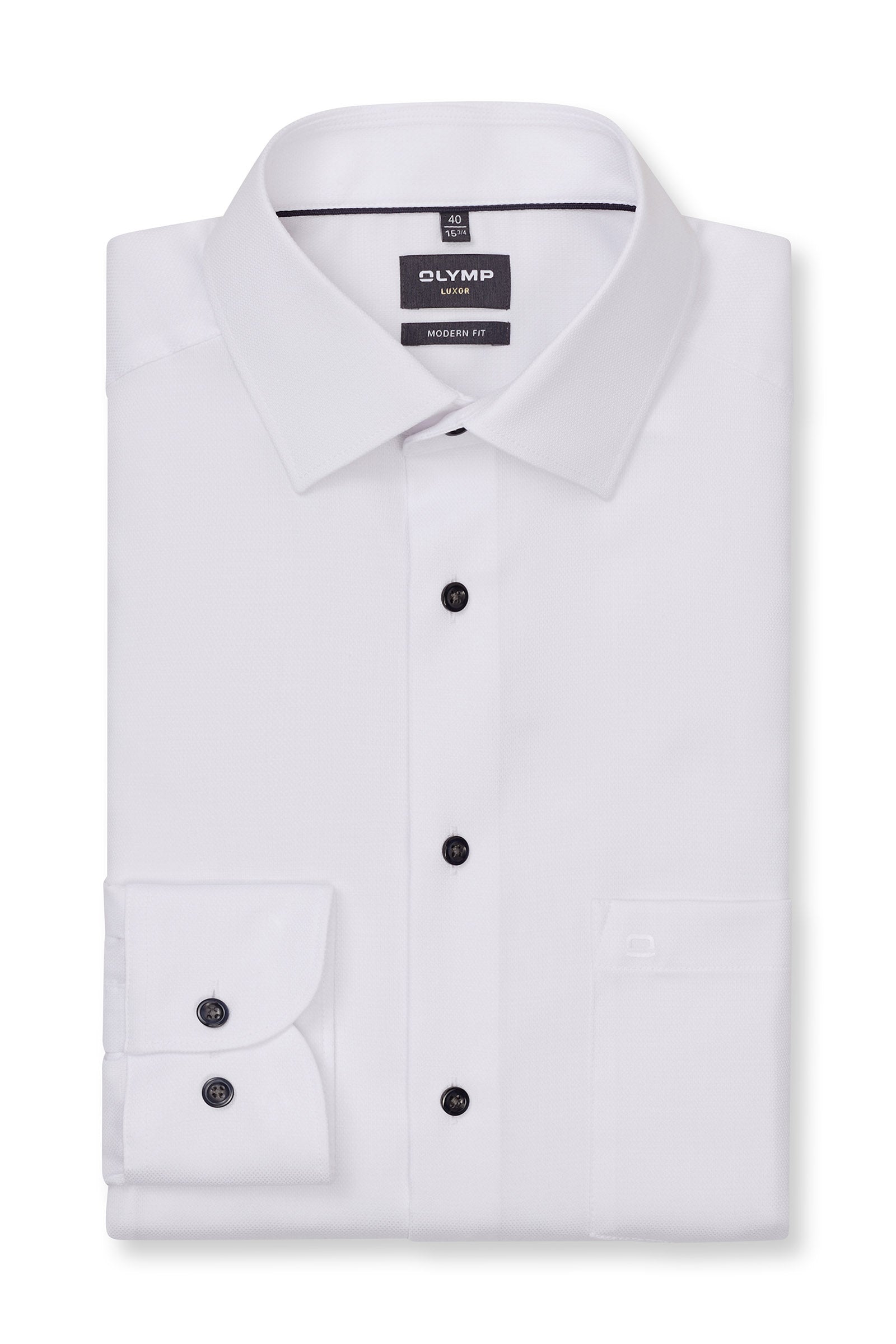 Olymp Luxor Modern Fit Plain Shirt - White