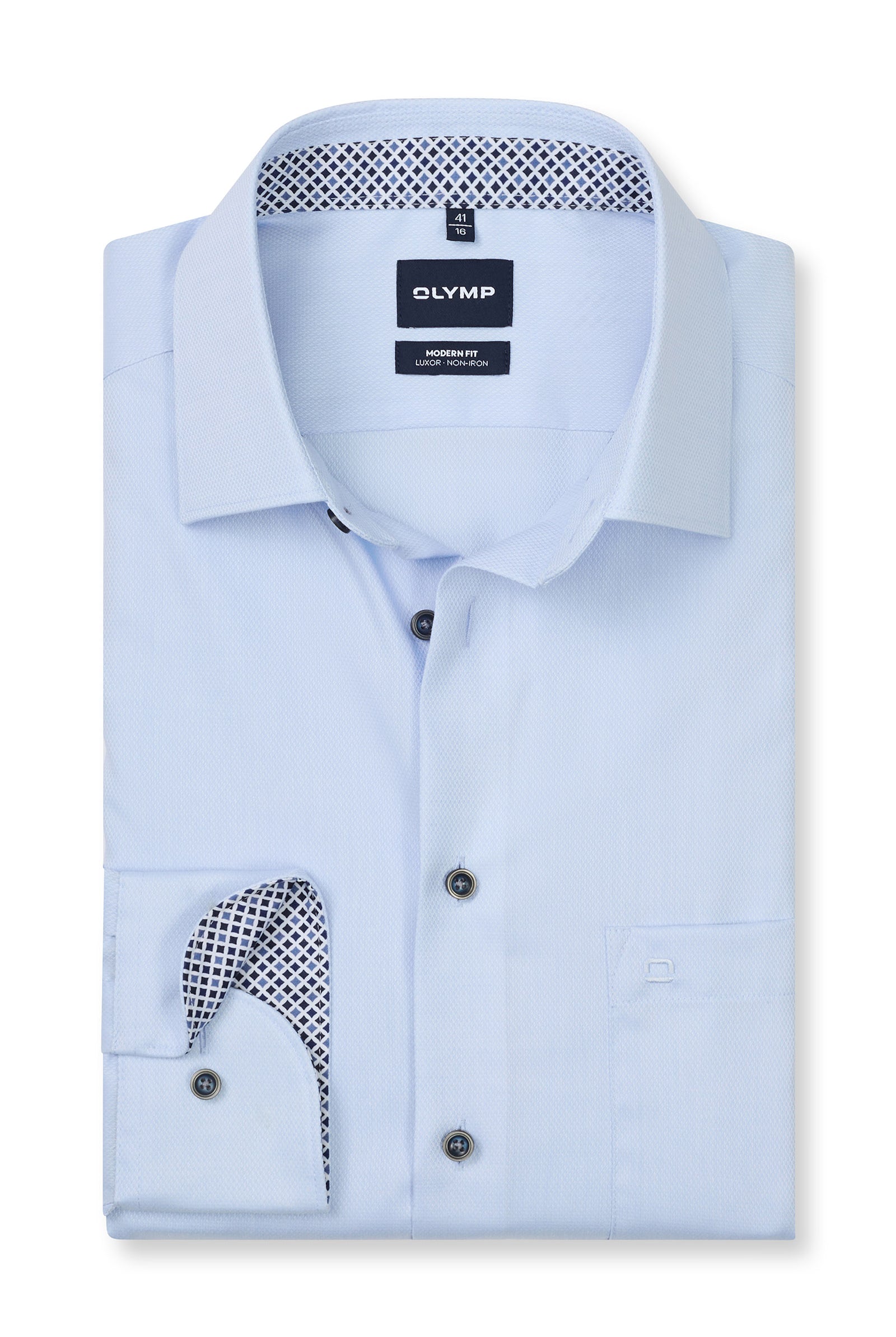 Olymp Luxor Modern Fit Royal Oxford Shirt - Light Blue