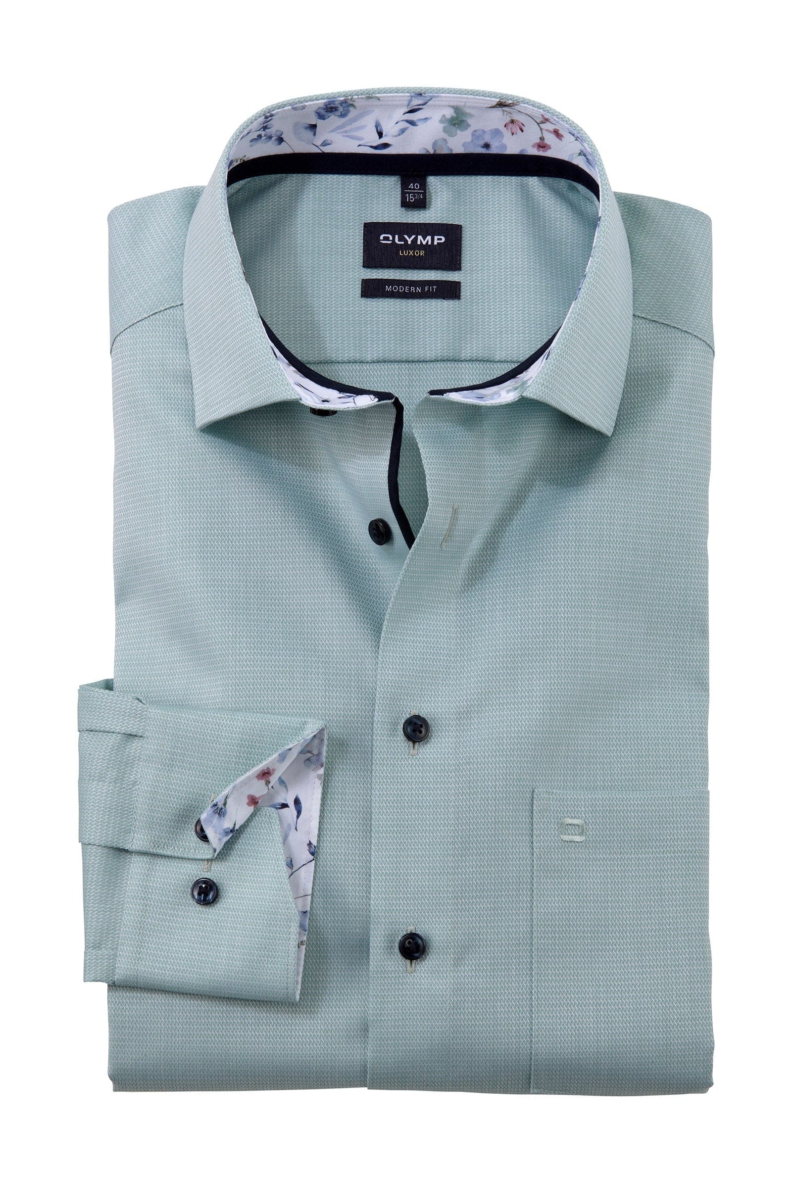 Olymp Luxor Modern Fit Shirt with Trim - Green