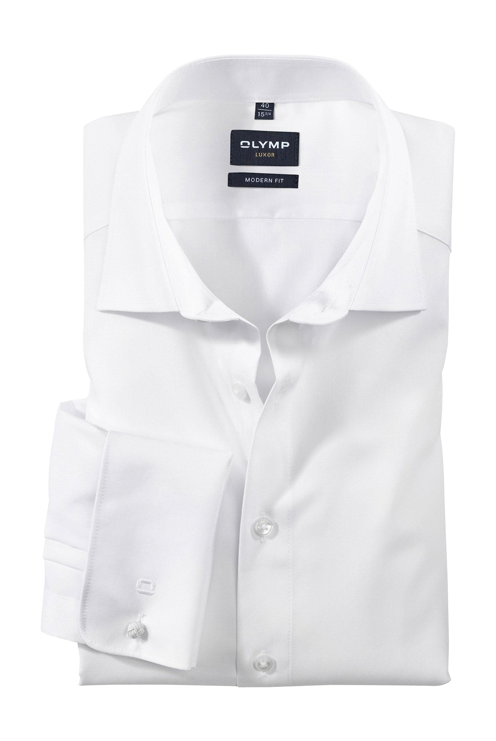 Olymp Luxor Modern Fit White Double Cuff Shirt