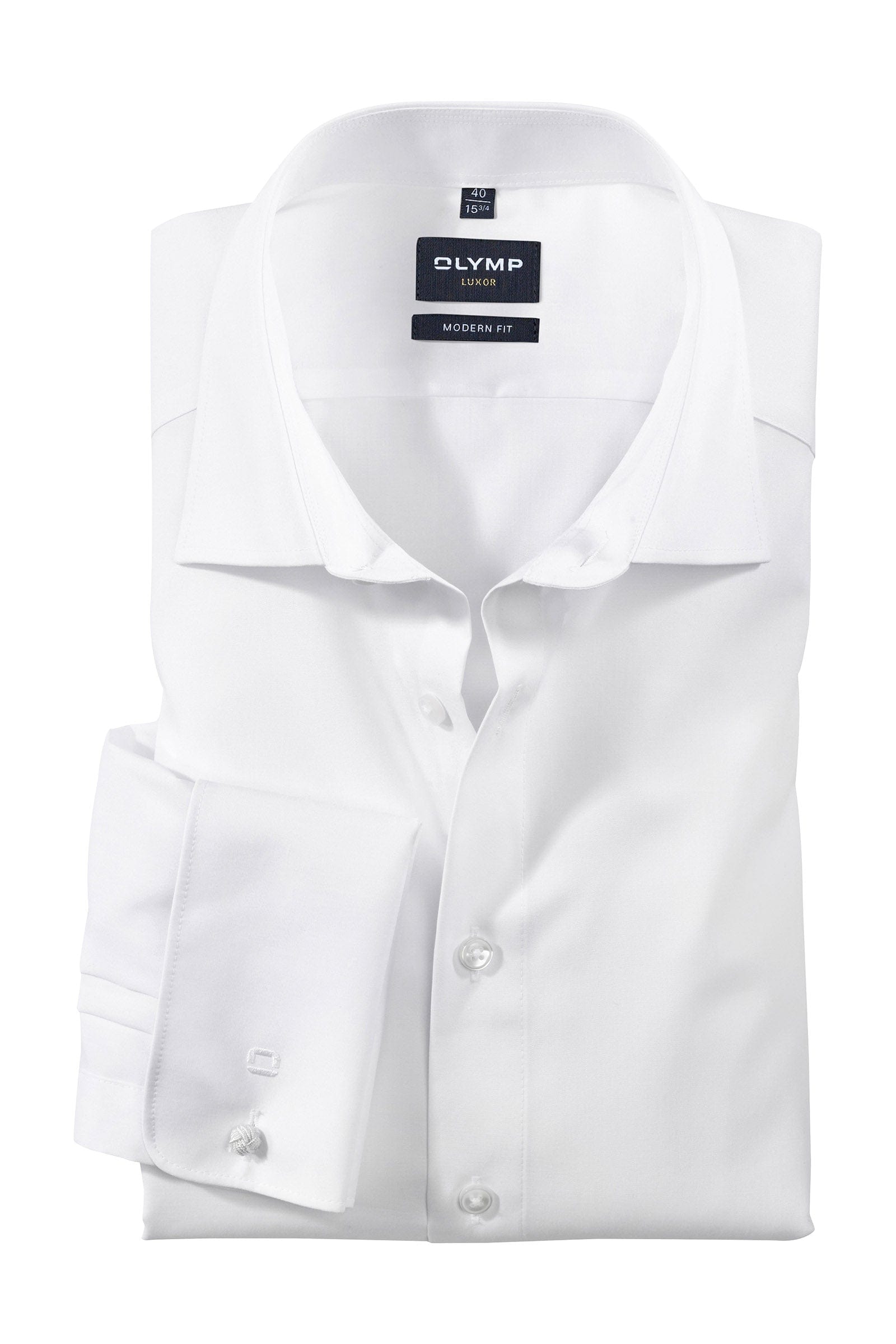 Olymp Luxor Modern Fit White Double Cuff Shirt