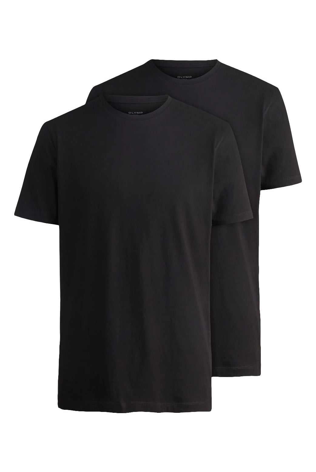 Olymp Modern Fit Crew Neck 2 Pack T-Shirt - Black
