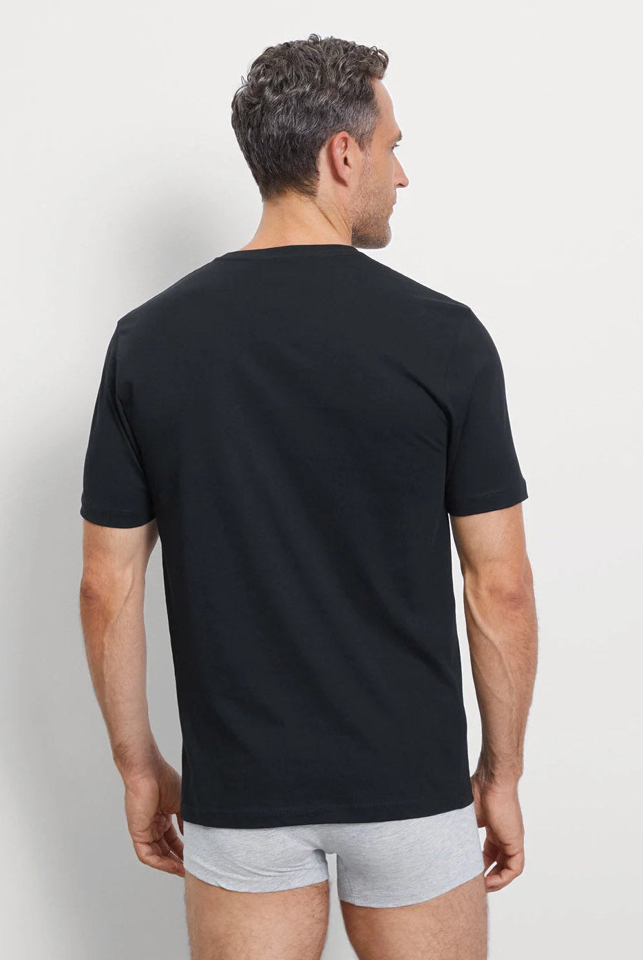 Olymp Modern Fit Crew Neck 2 Pack T-Shirt - Black