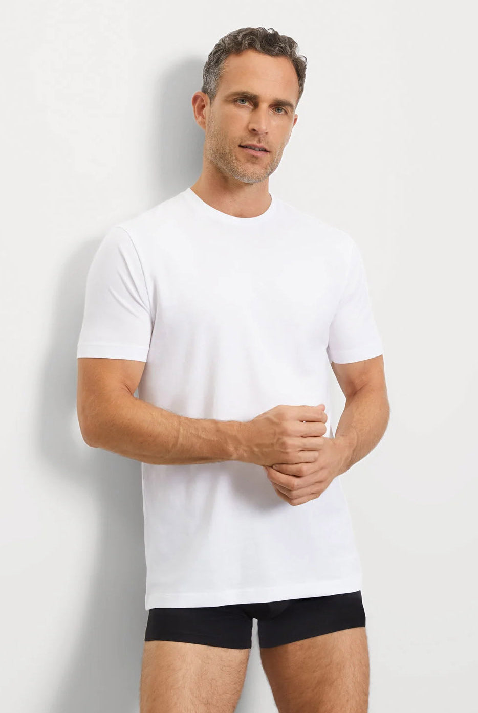 Olymp Modern Fit Crew Neck 2 Pack T-Shirt - White