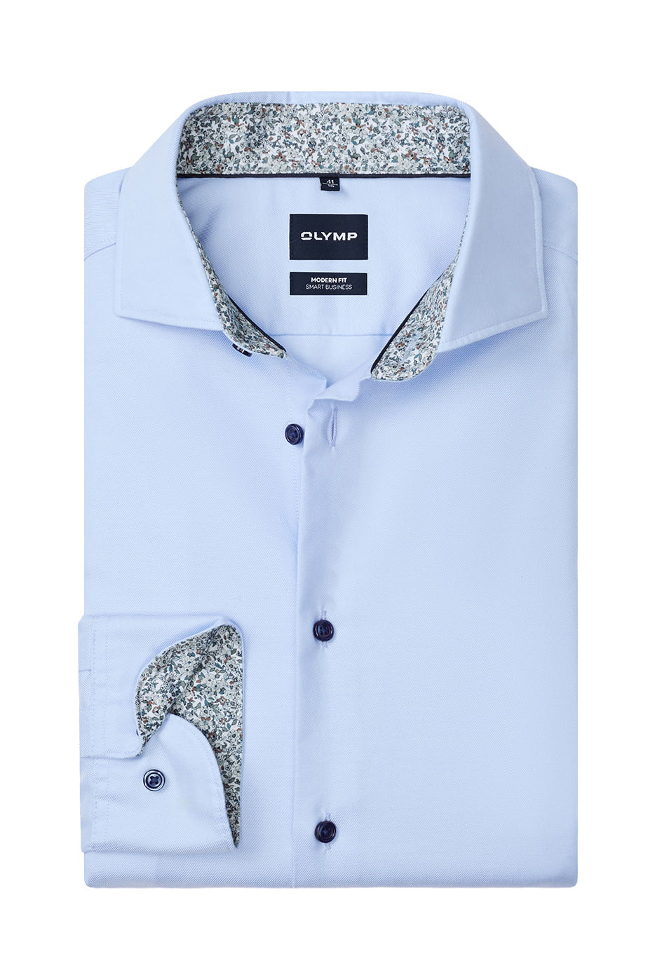 Olymp Modern Fit Smart Business Soft Plain Shirt - Light Blue