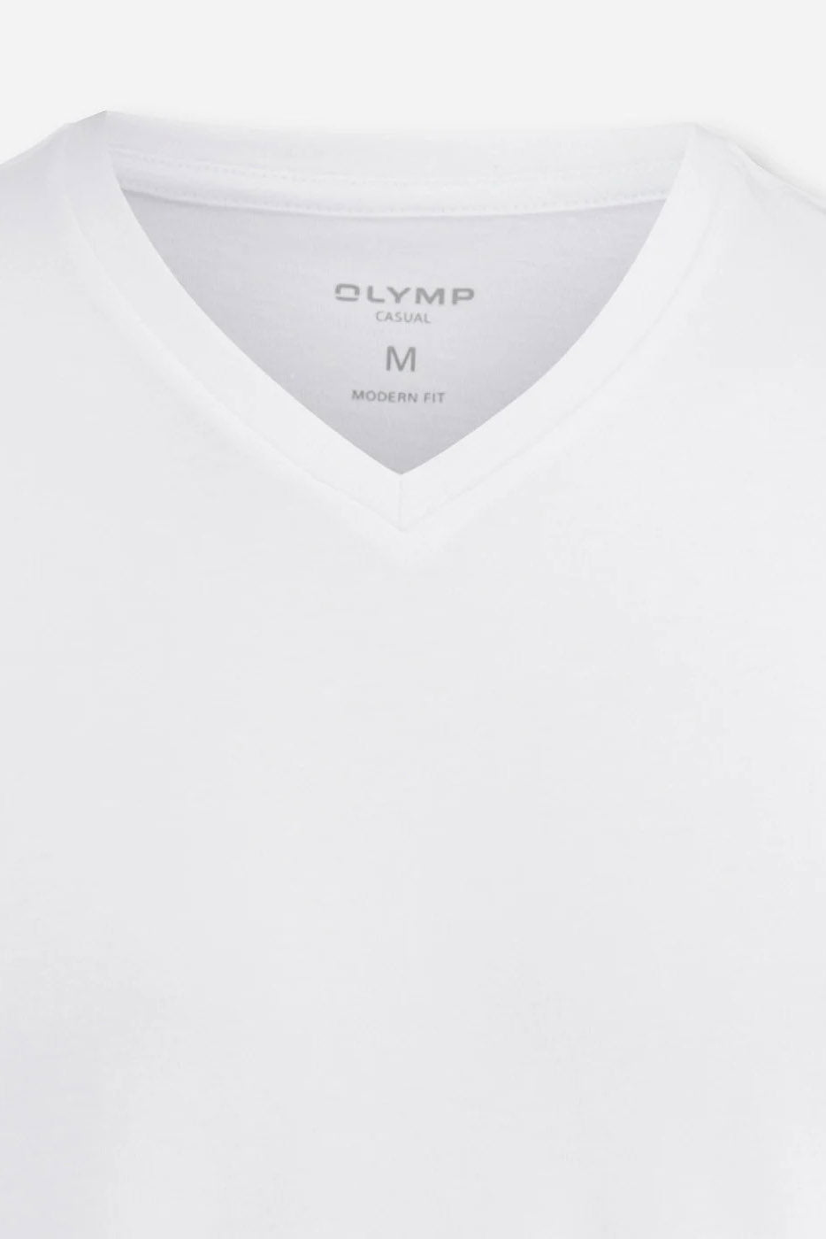 Olymp Modern Fit V-Neck 2 Pack T-Shirt - White