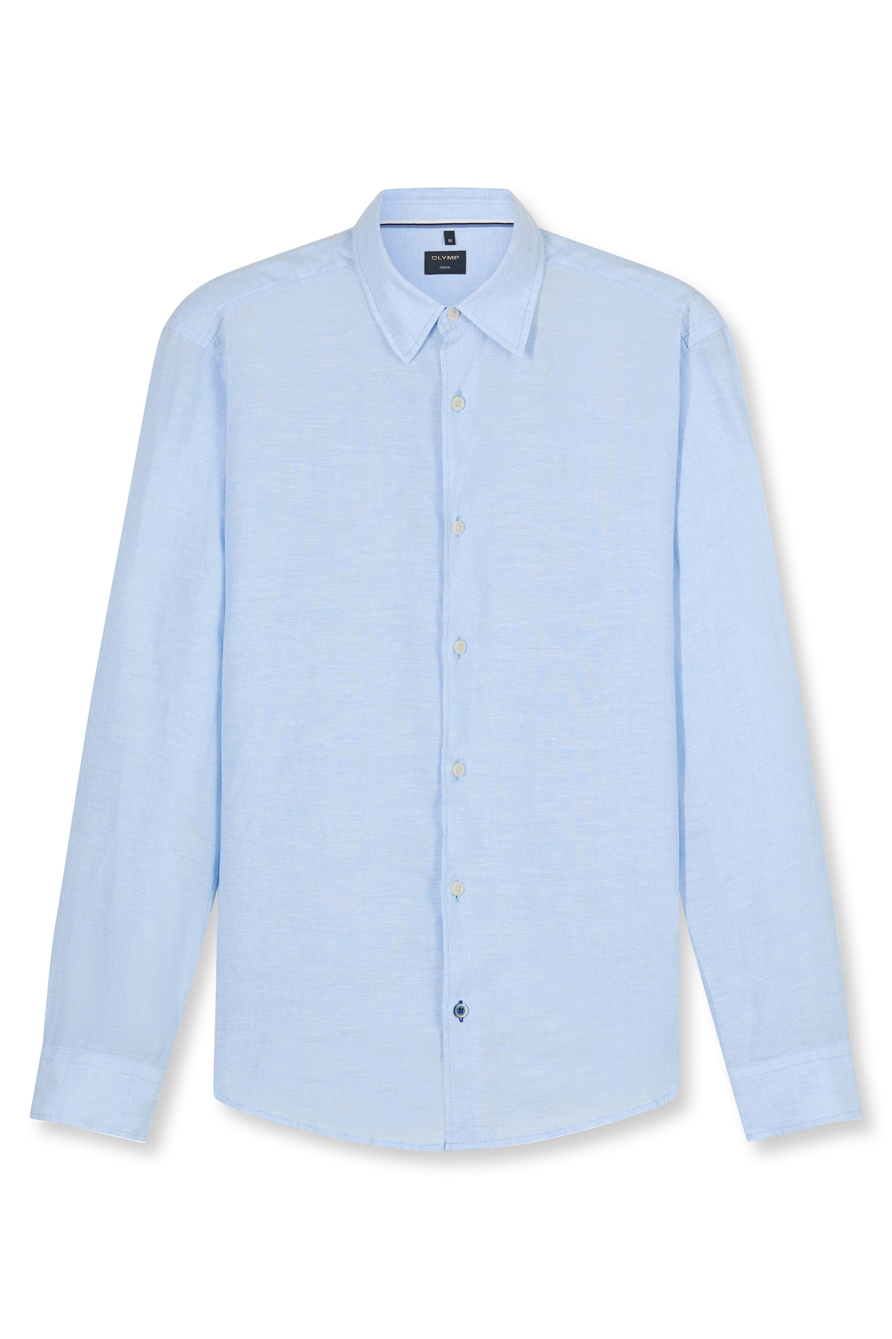 Olymp Regular Fit Pure Linen Shirt - Light Blue