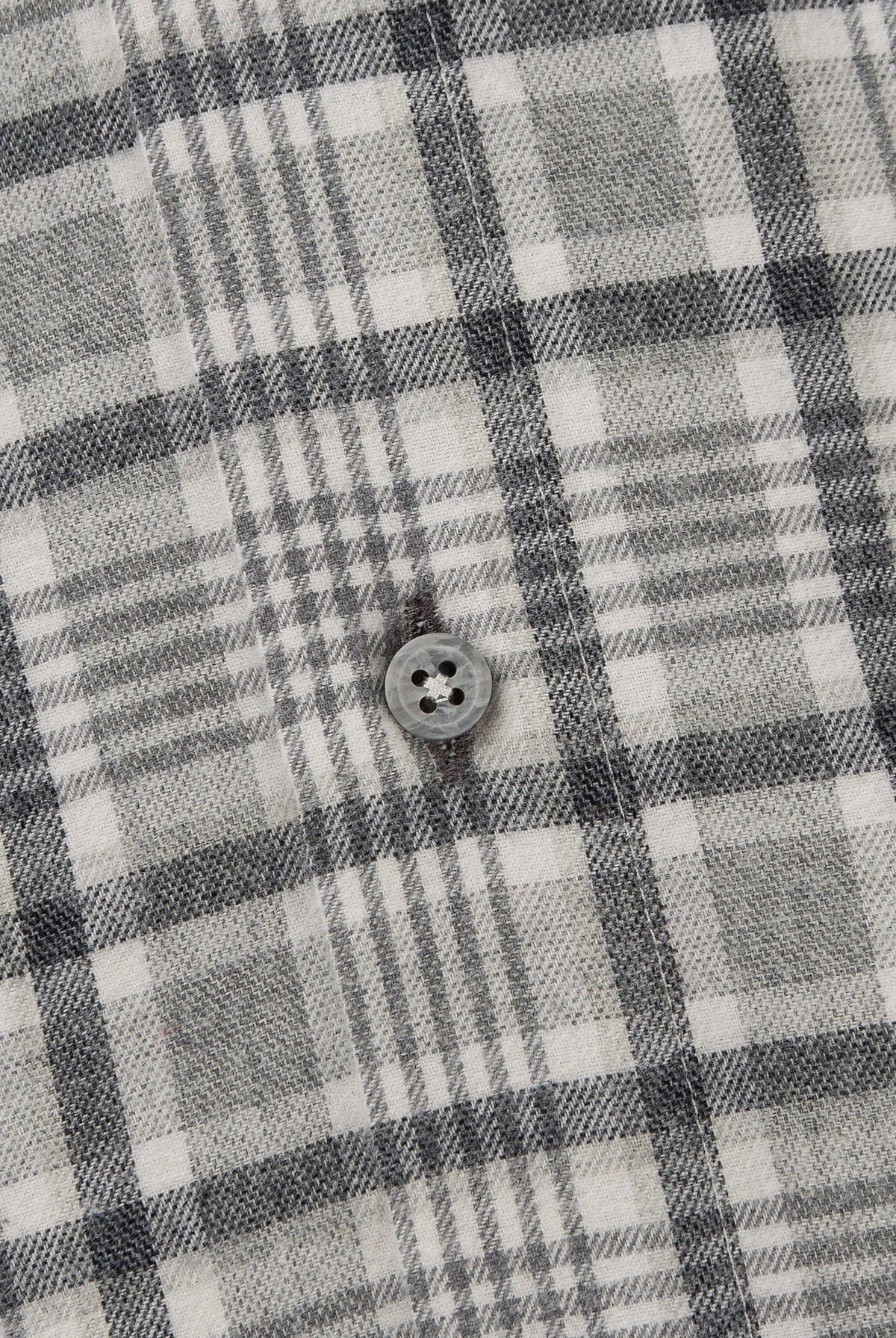 Oscar Flannel Cotton/Wool Shirt - Silver Grey Check