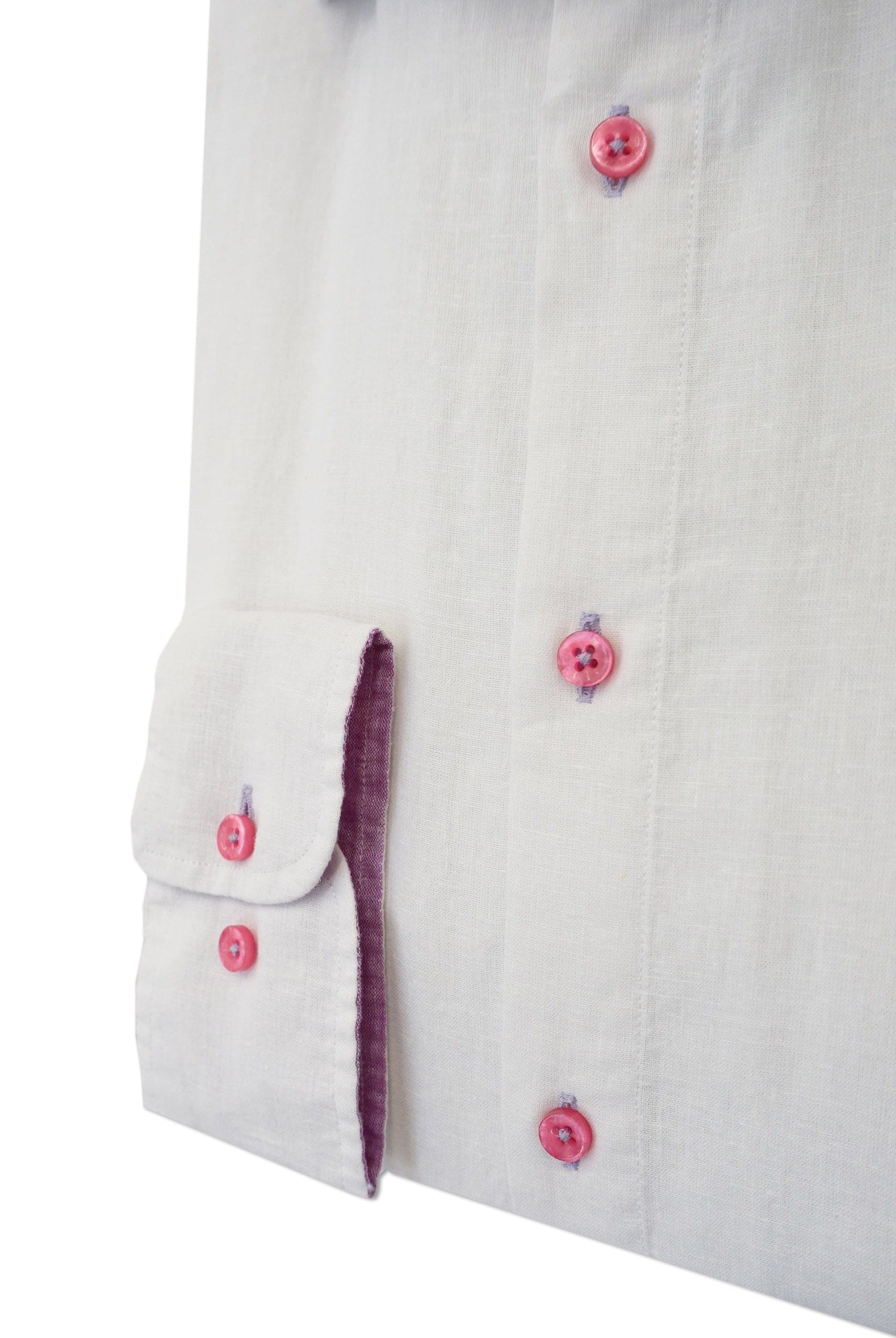 Oscar Plain Linen Blend Regular Fit Shirt - White