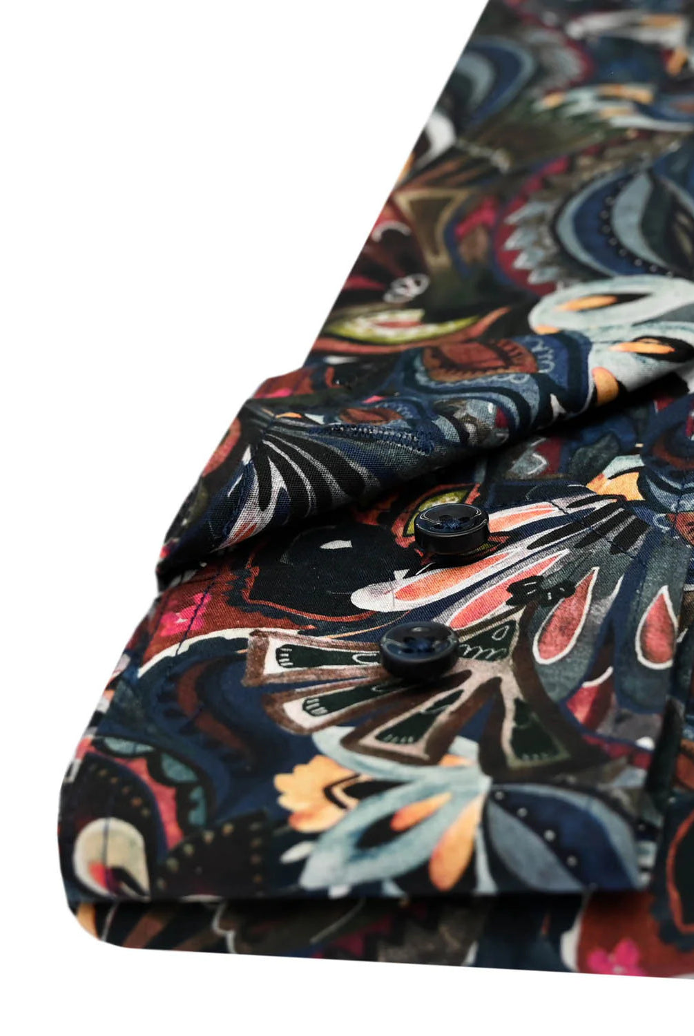 Oscar Pure Cotton Abstract Print Shirt - Dark Blue