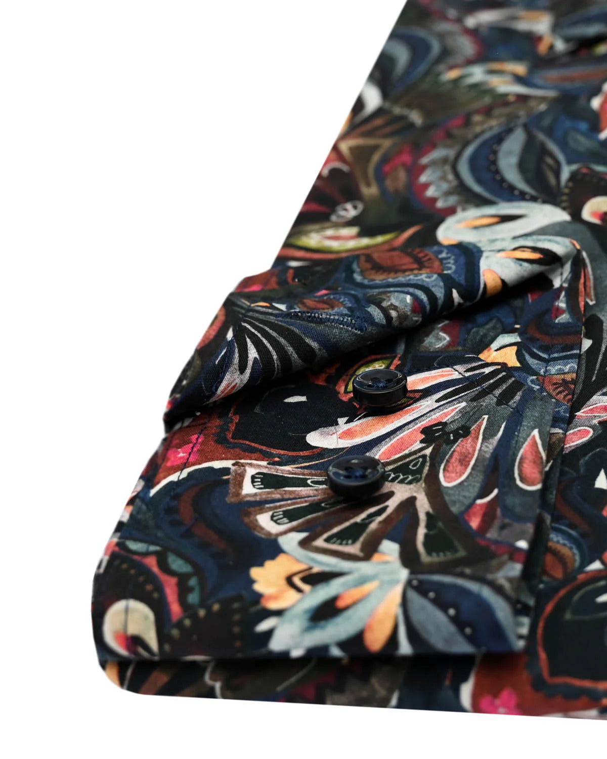 Oscar Pure Cotton Abstract Print Shirt - Dark Blue