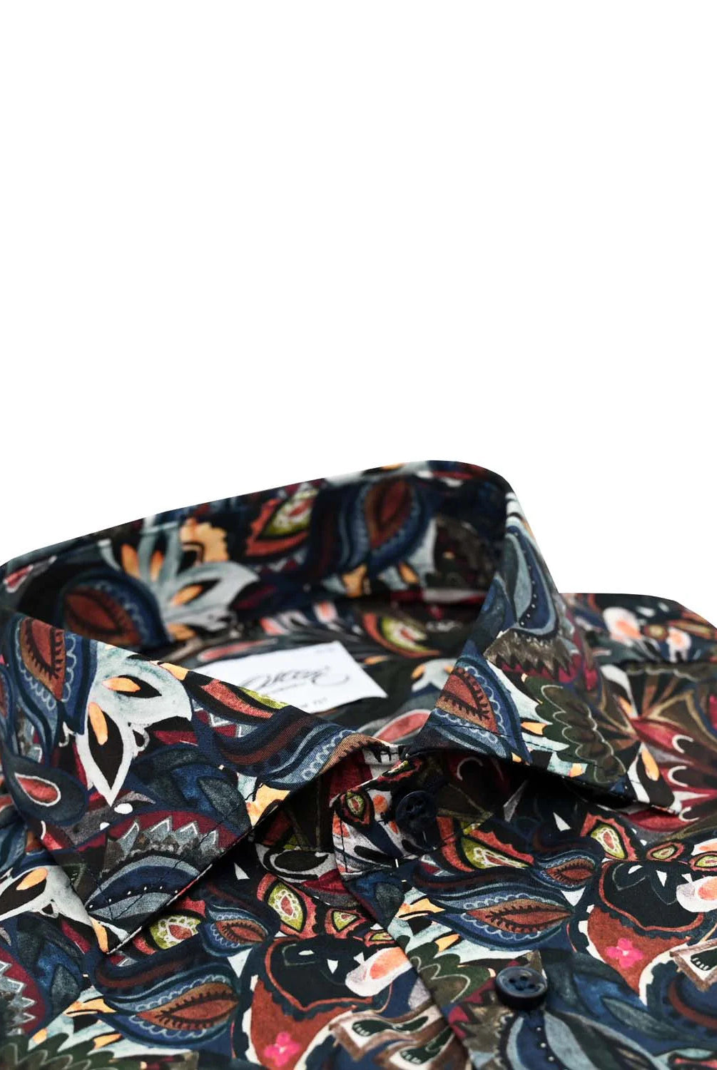 Oscar Pure Cotton Abstract Print Shirt - Dark Blue