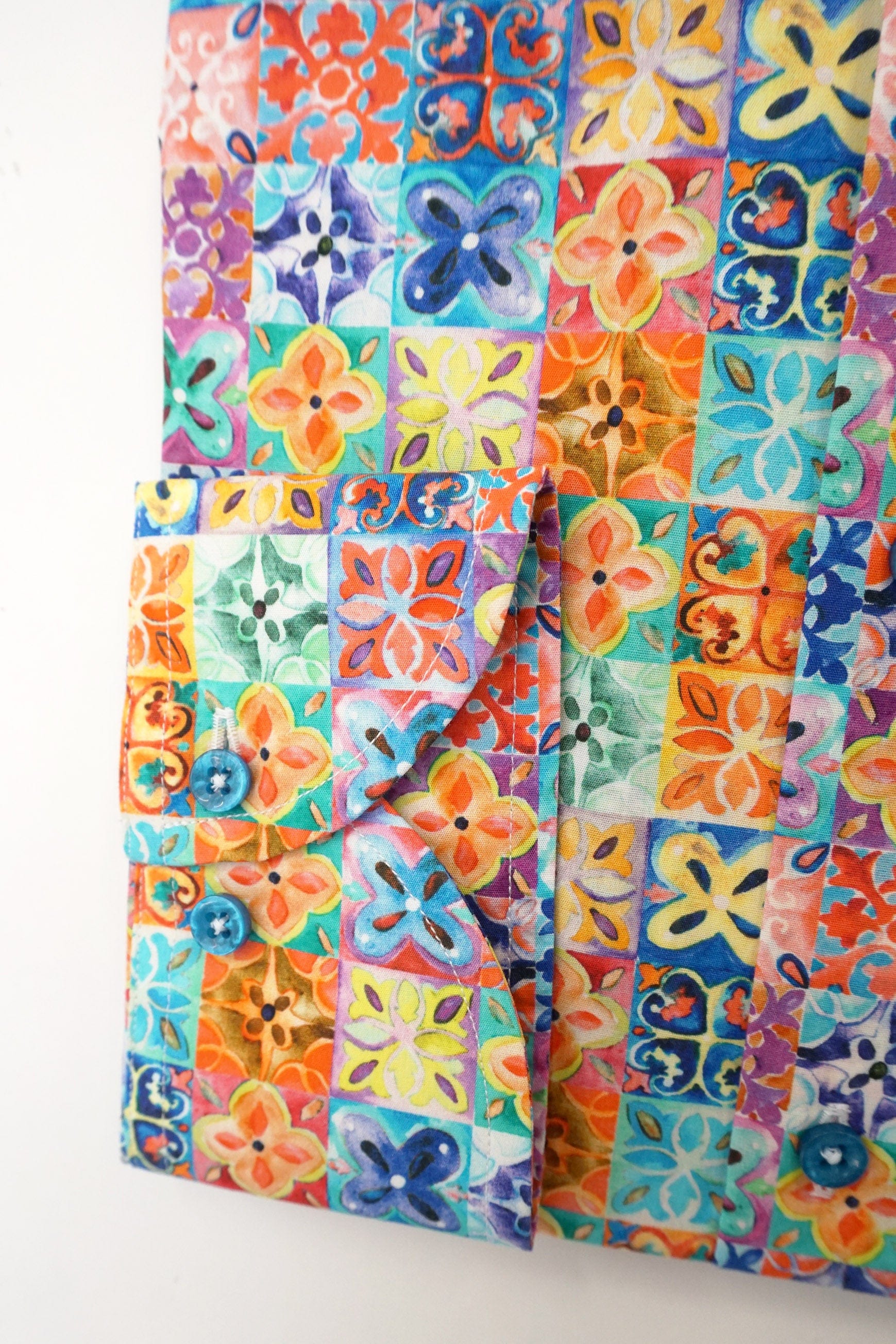 Oscar Pure Cotton Bright Tile Print Shirt - Multi