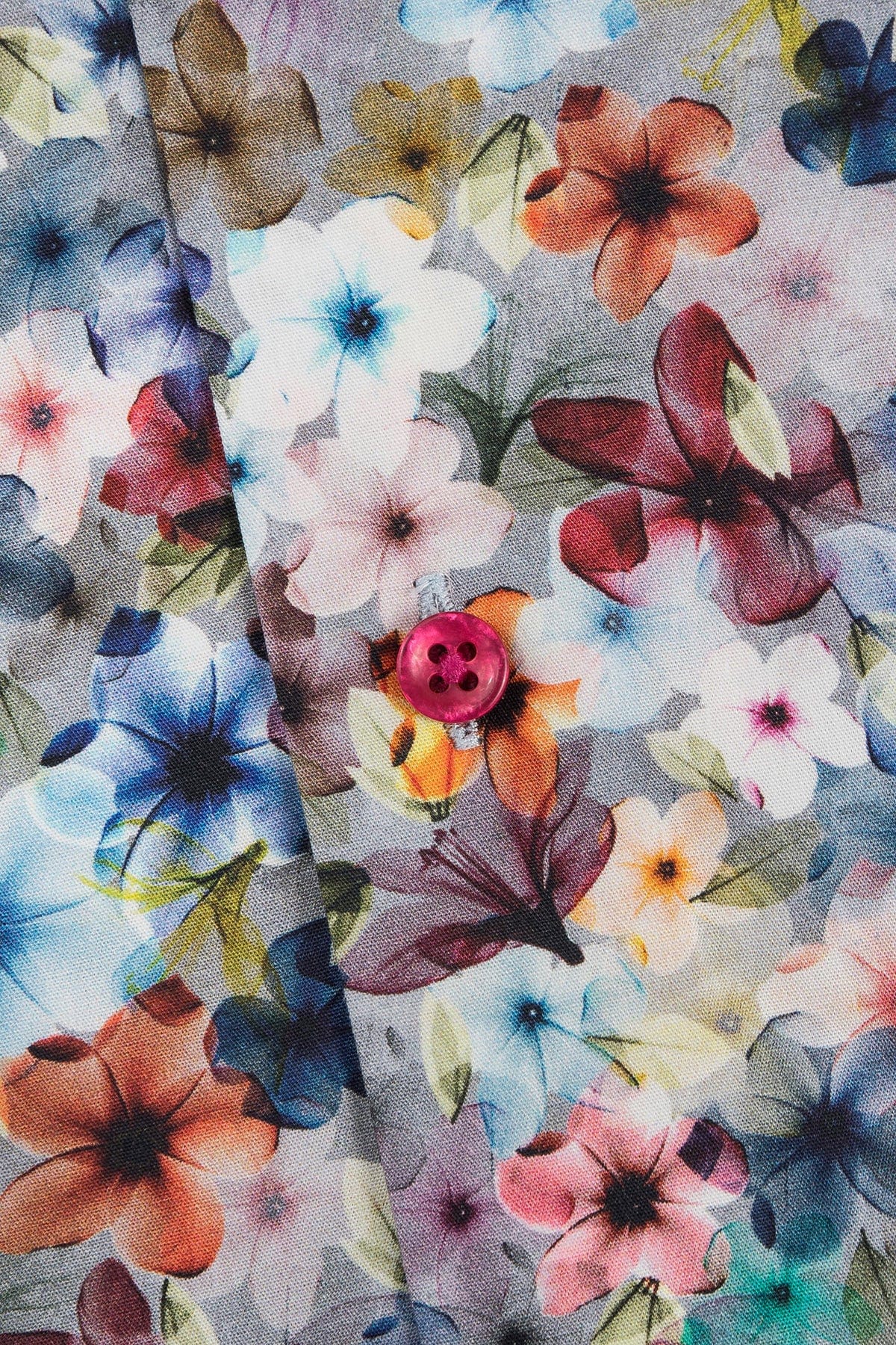 Oscar Pure Cotton Floral Shirt - Riviera Blue Print