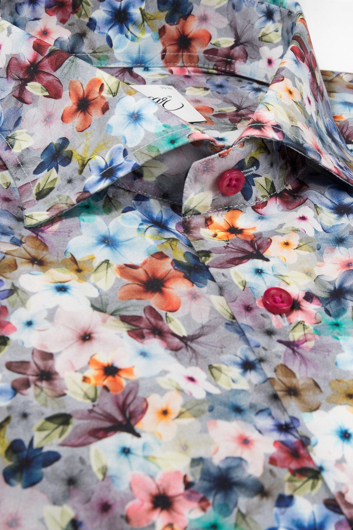 Oscar Pure Cotton Floral Shirt - Riviera Blue Print