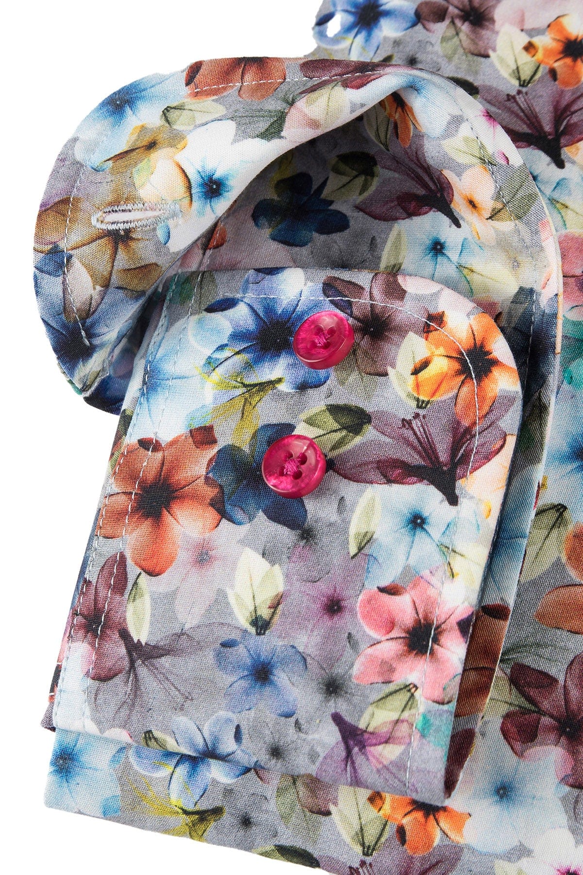 Oscar Pure Cotton Floral Shirt - Riviera Blue Print