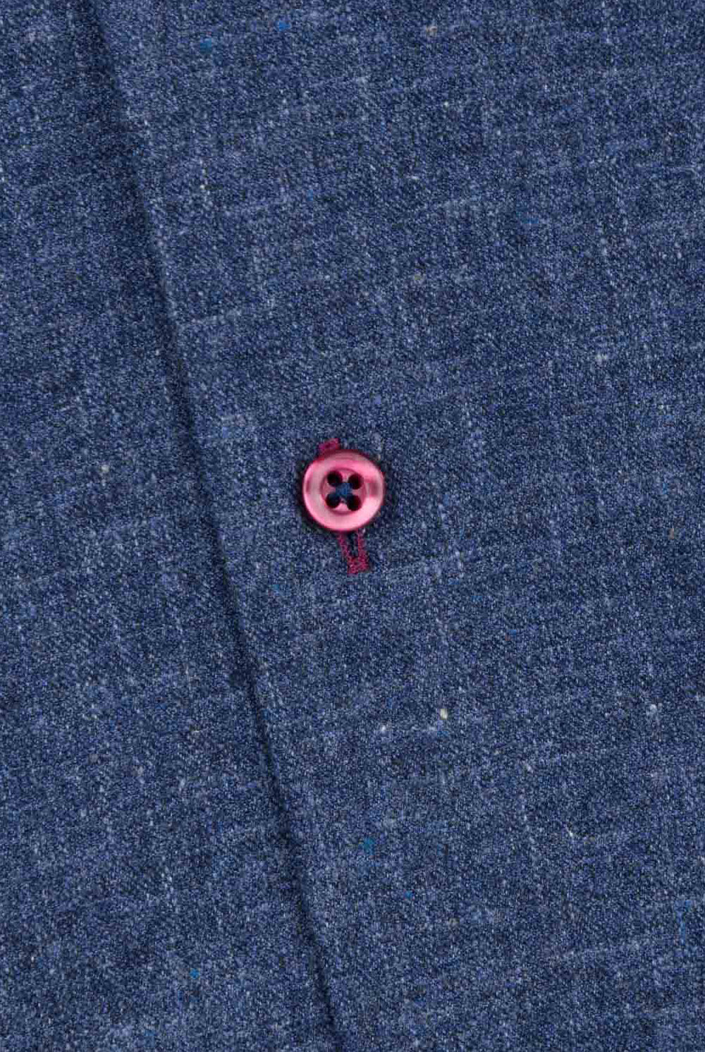 Oscar Pure Cotton Slub Shirt with Trim - Indigo Blue