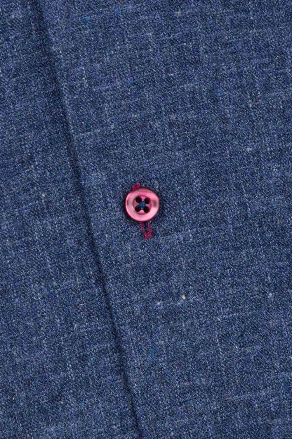 Oscar Pure Cotton Slub Shirt with Trim - Indigo Blue