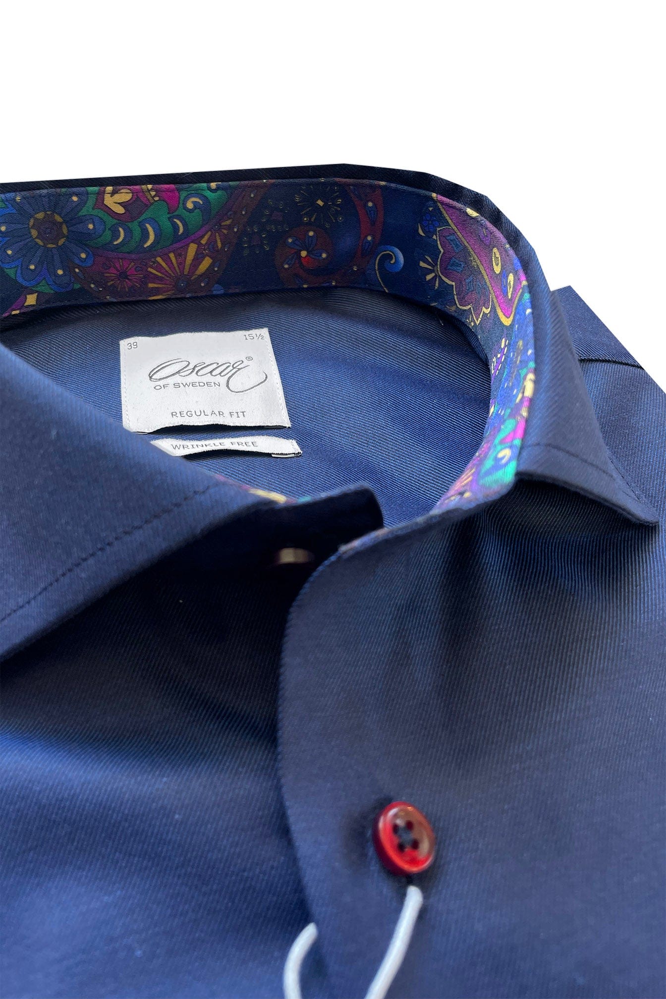 Oscar Pure Cotton Wrinkle Free Shirt - Navy