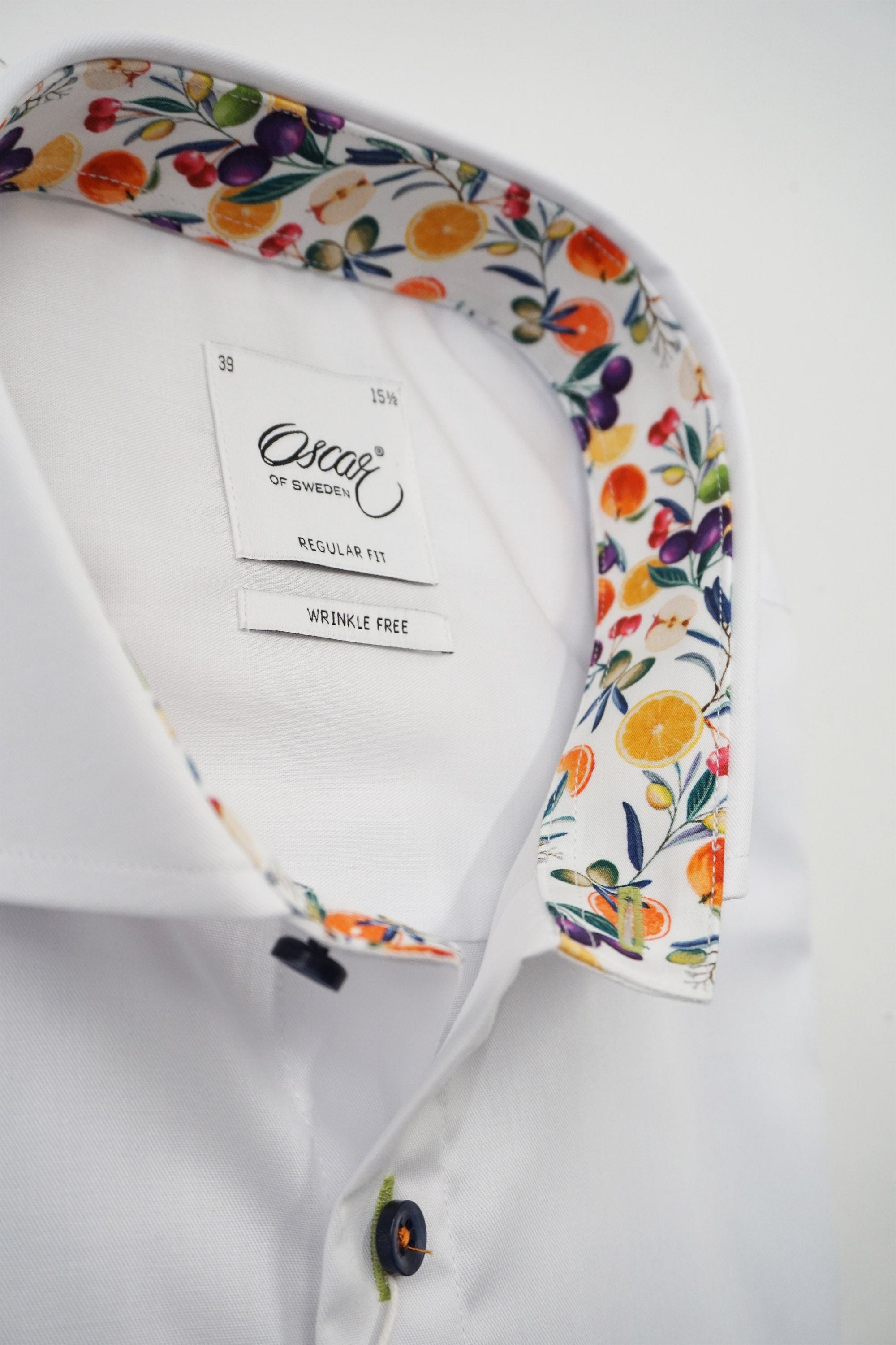 Oscar Pure Cotton Wrinkle Free Shirt with Trim Detailing - White