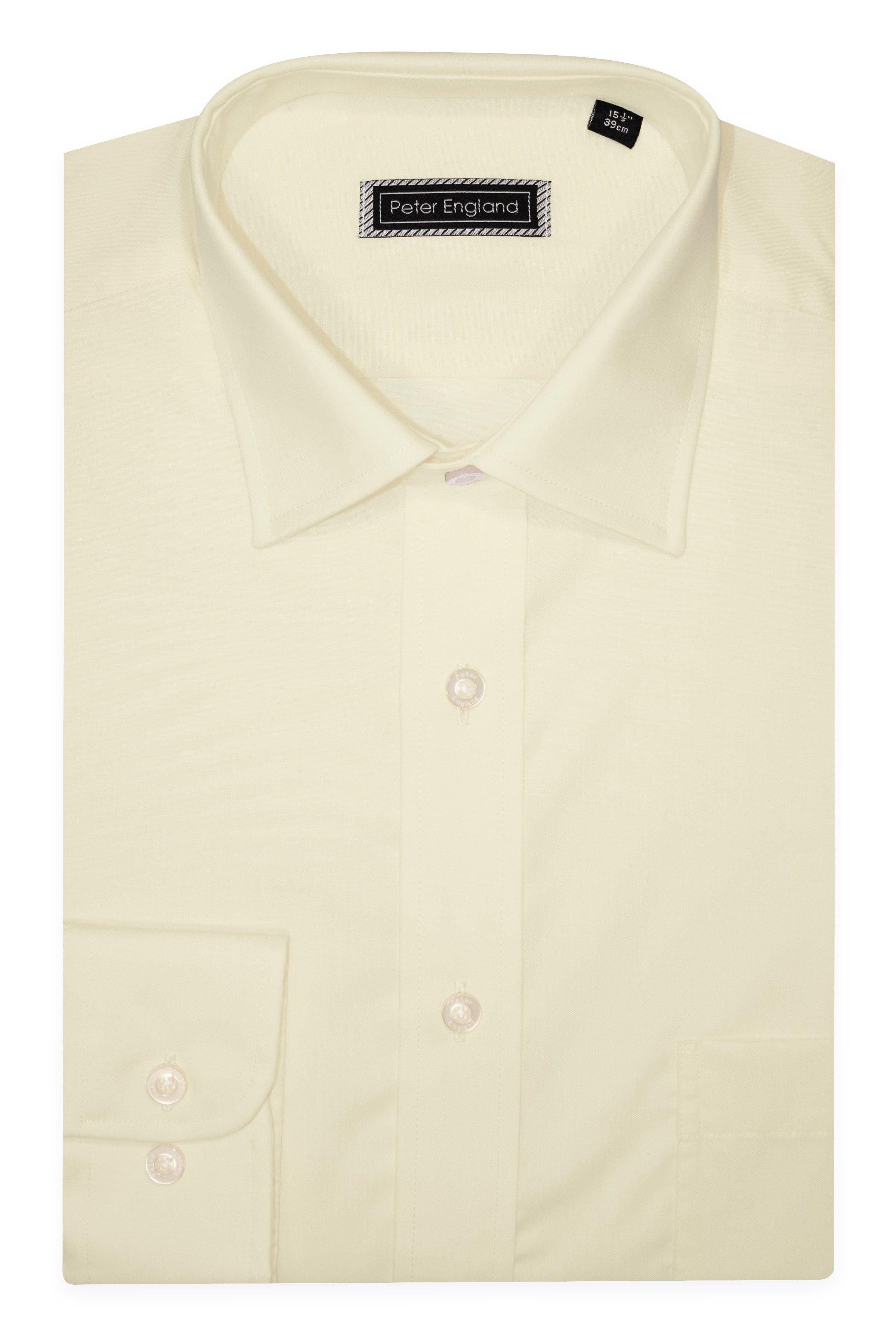 Peter England Non-Iron Plain Shirt - Ecru