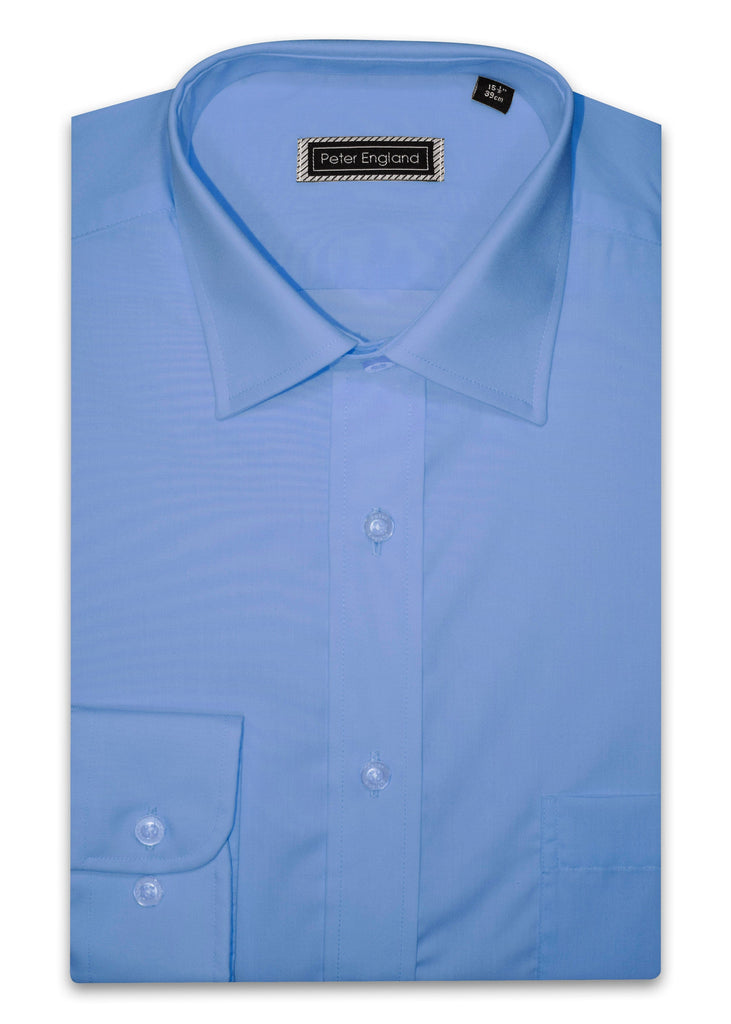 Peter England Non-Iron Plain Shirt - French Blue