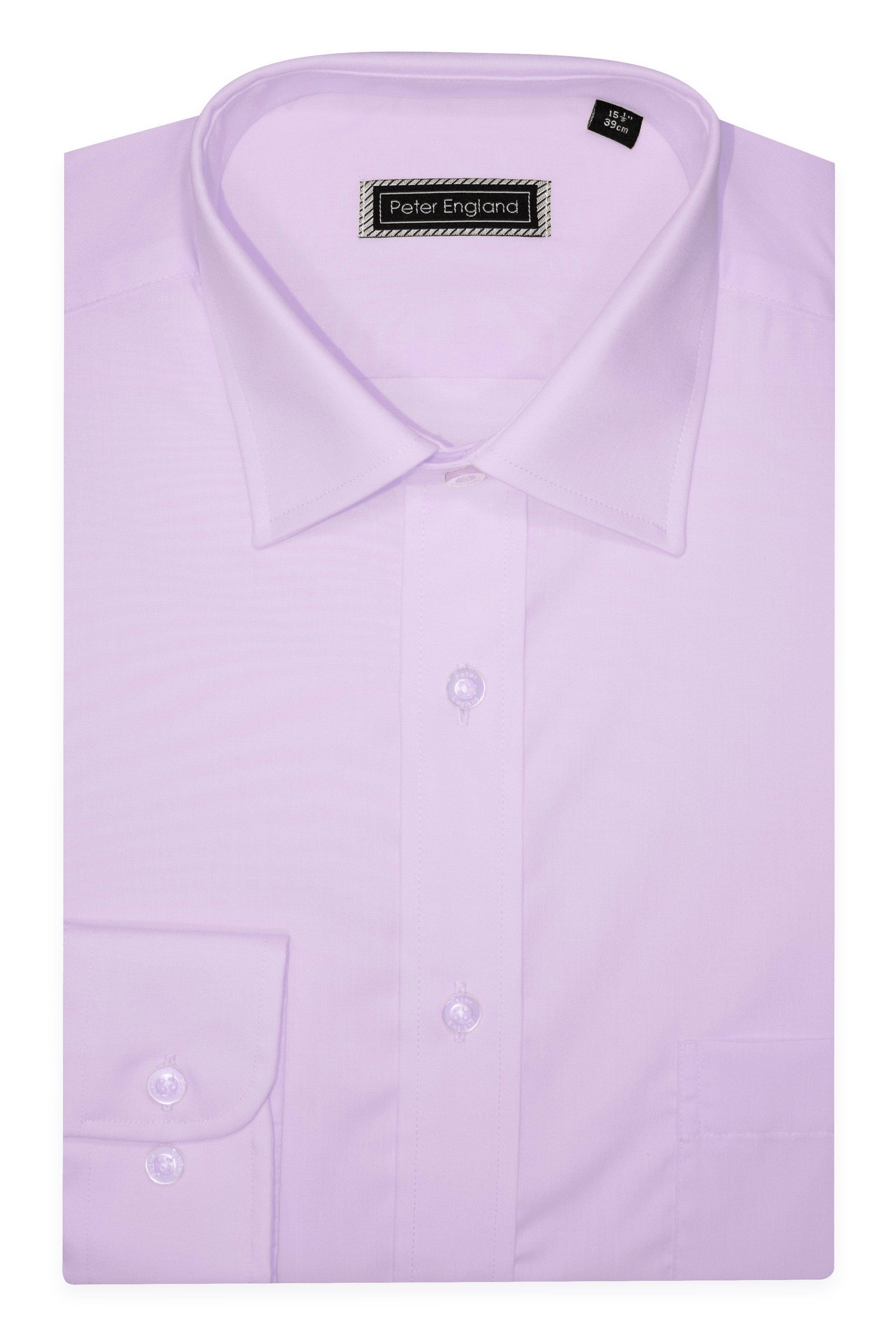Peter England Non-Iron Plain Shirt - Lavender