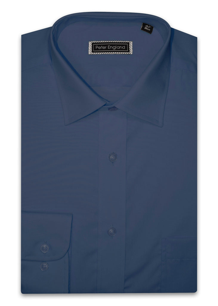 Peter England Non-Iron Plain Shirt - New Navy