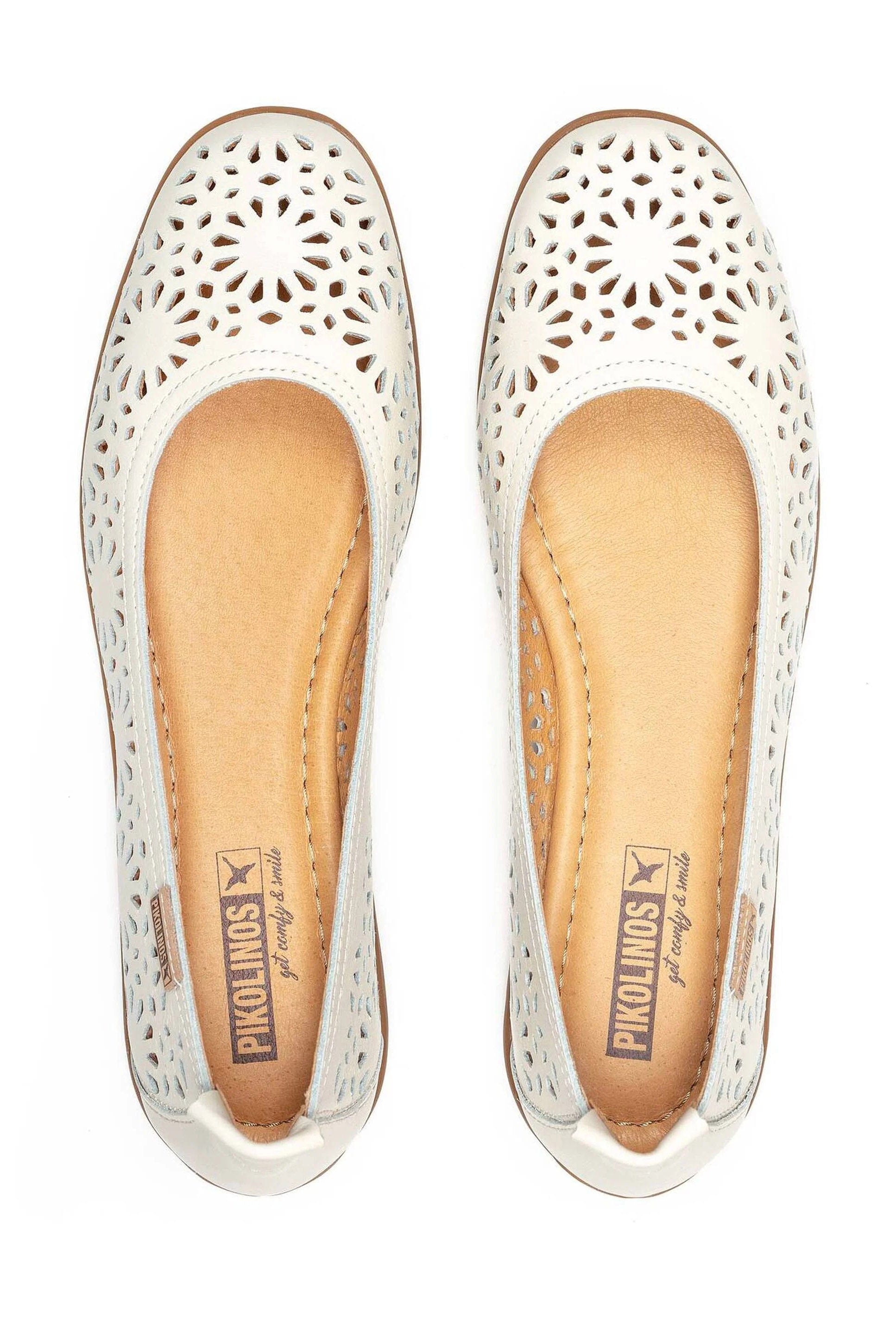 Pikolinos Alcoi Leather Ballet Pumps - Nata
