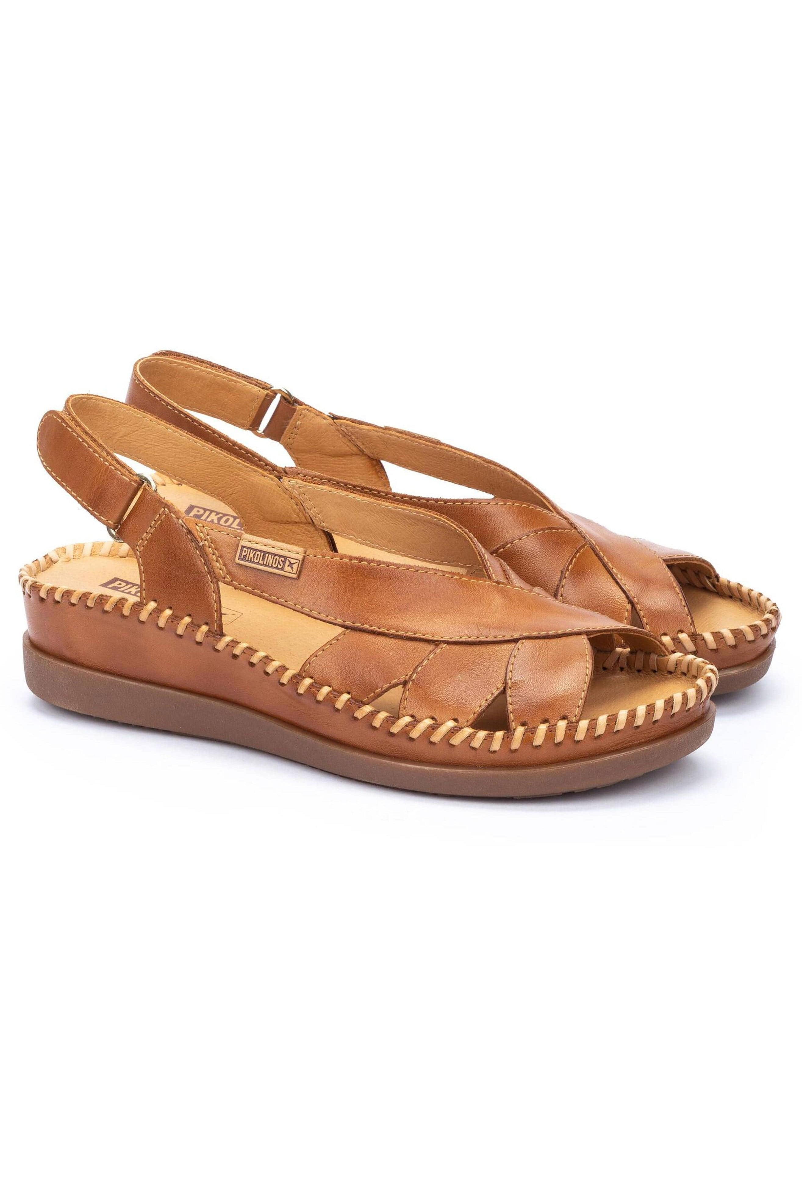 Pikolinos Cadaques Leather Sandals - Brandy