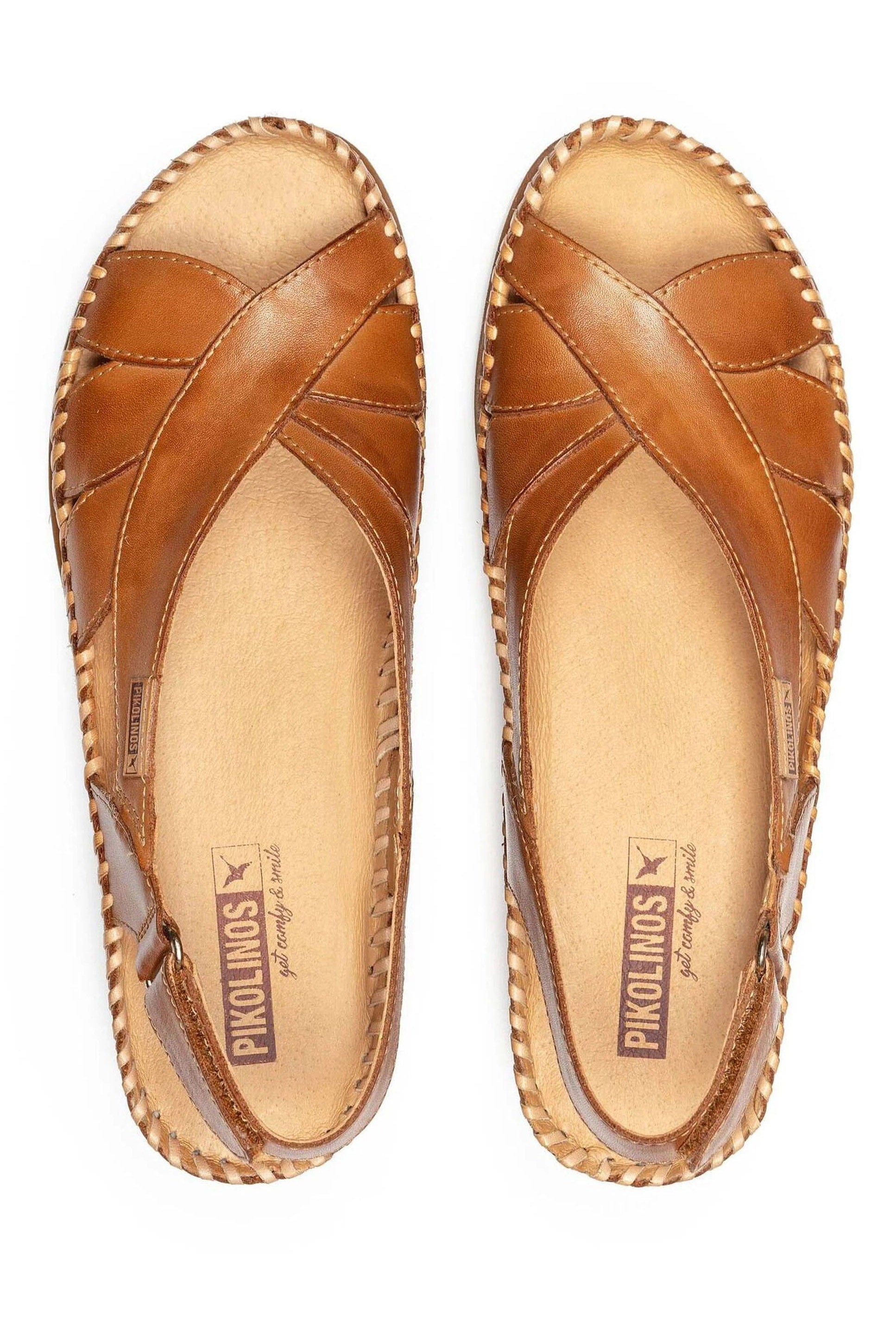 Pikolinos Cadaques Leather Sandals - Brandy