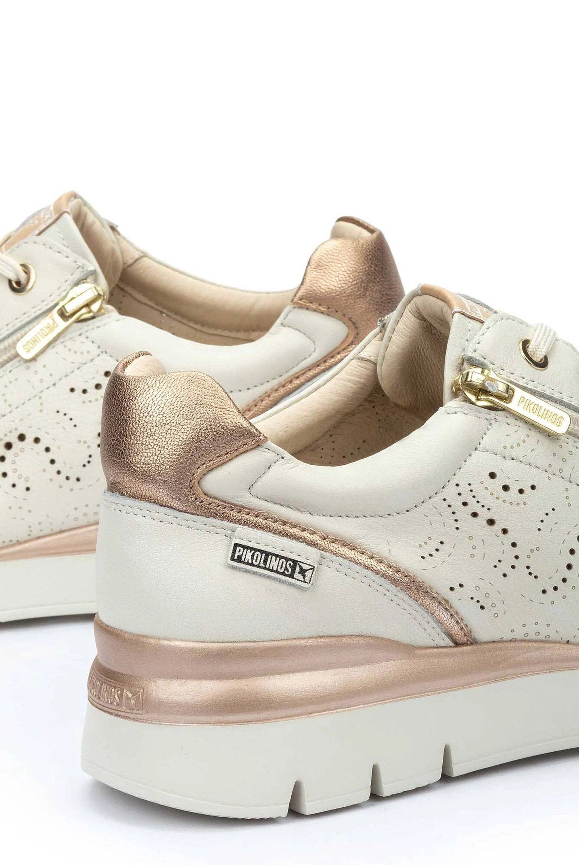 Pikolinos Cantabria Leather Side-Zip Trainers - Nata