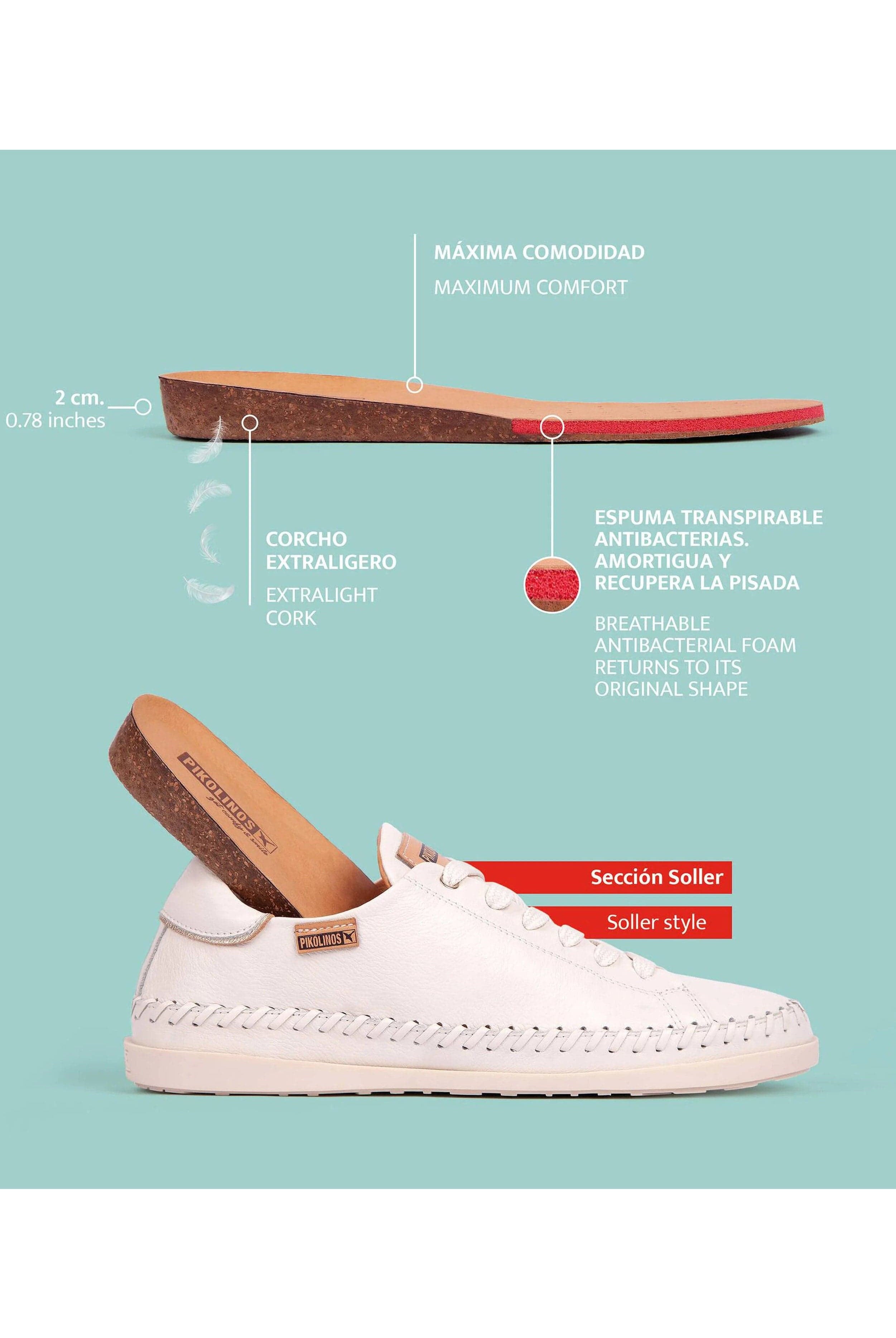 Pikolinos Cantabria Leather Side-Zip Trainers - Nata