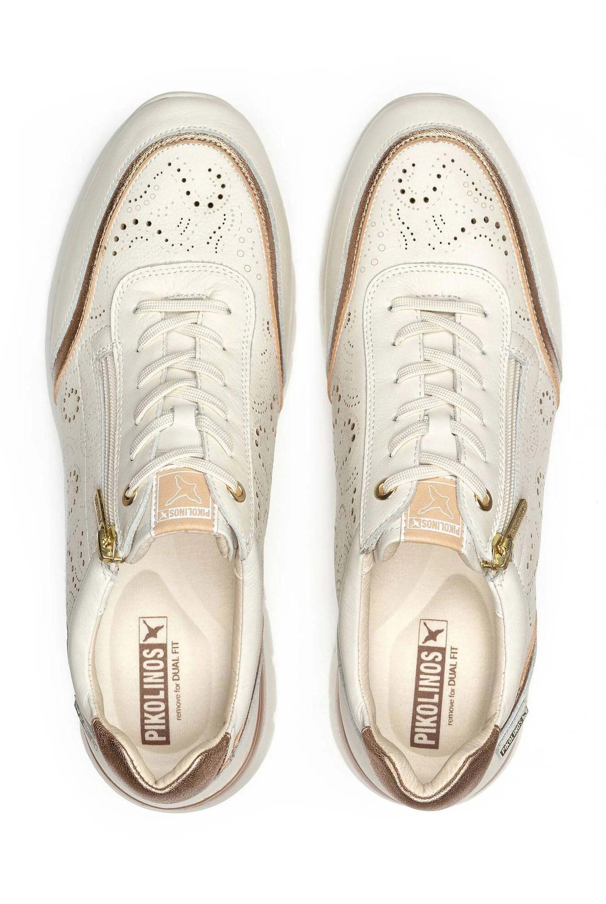 Pikolinos Cantabria Leather Side-Zip Trainers - Nata