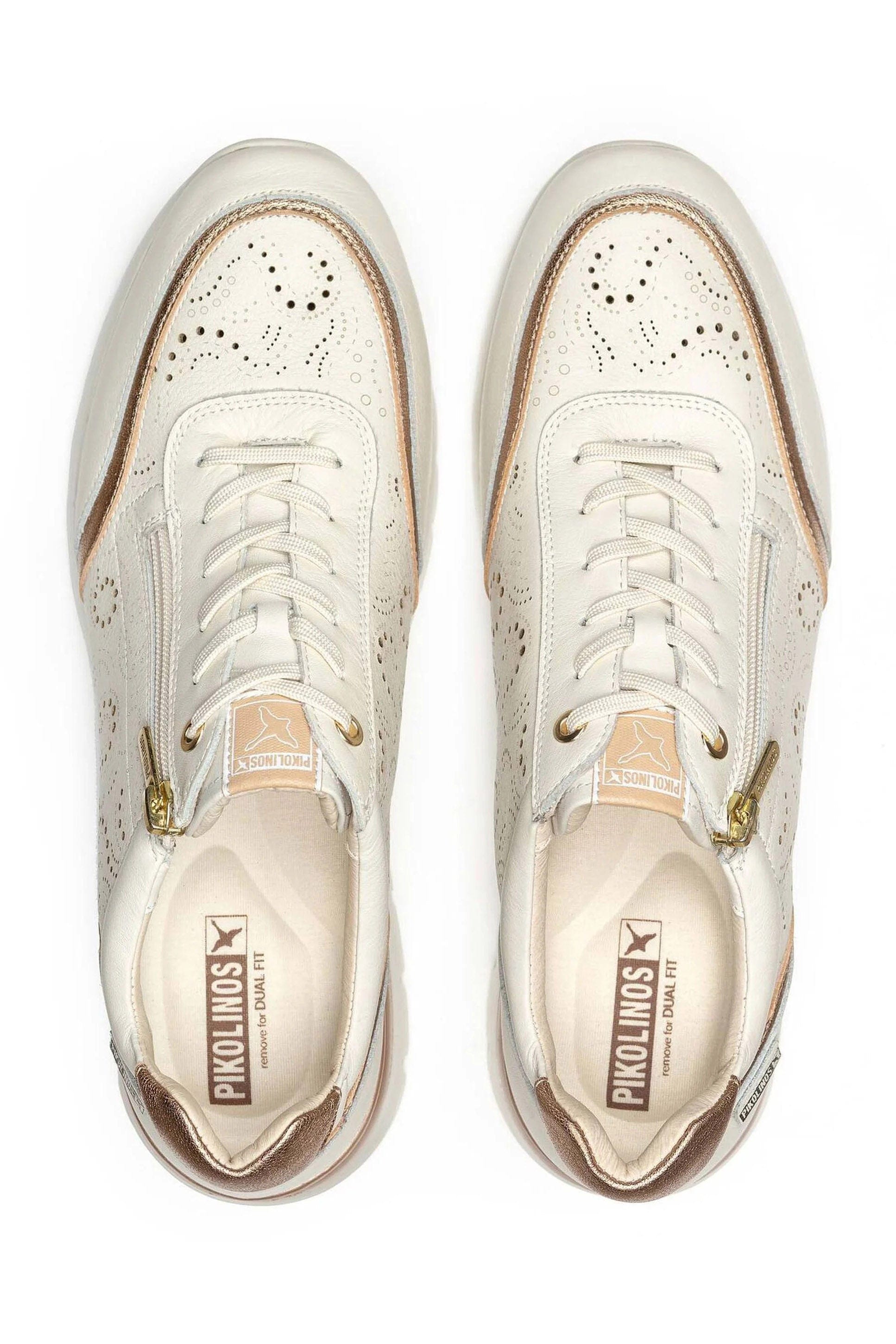 Pikolinos Cantabria Leather Side-Zip Trainers - Nata