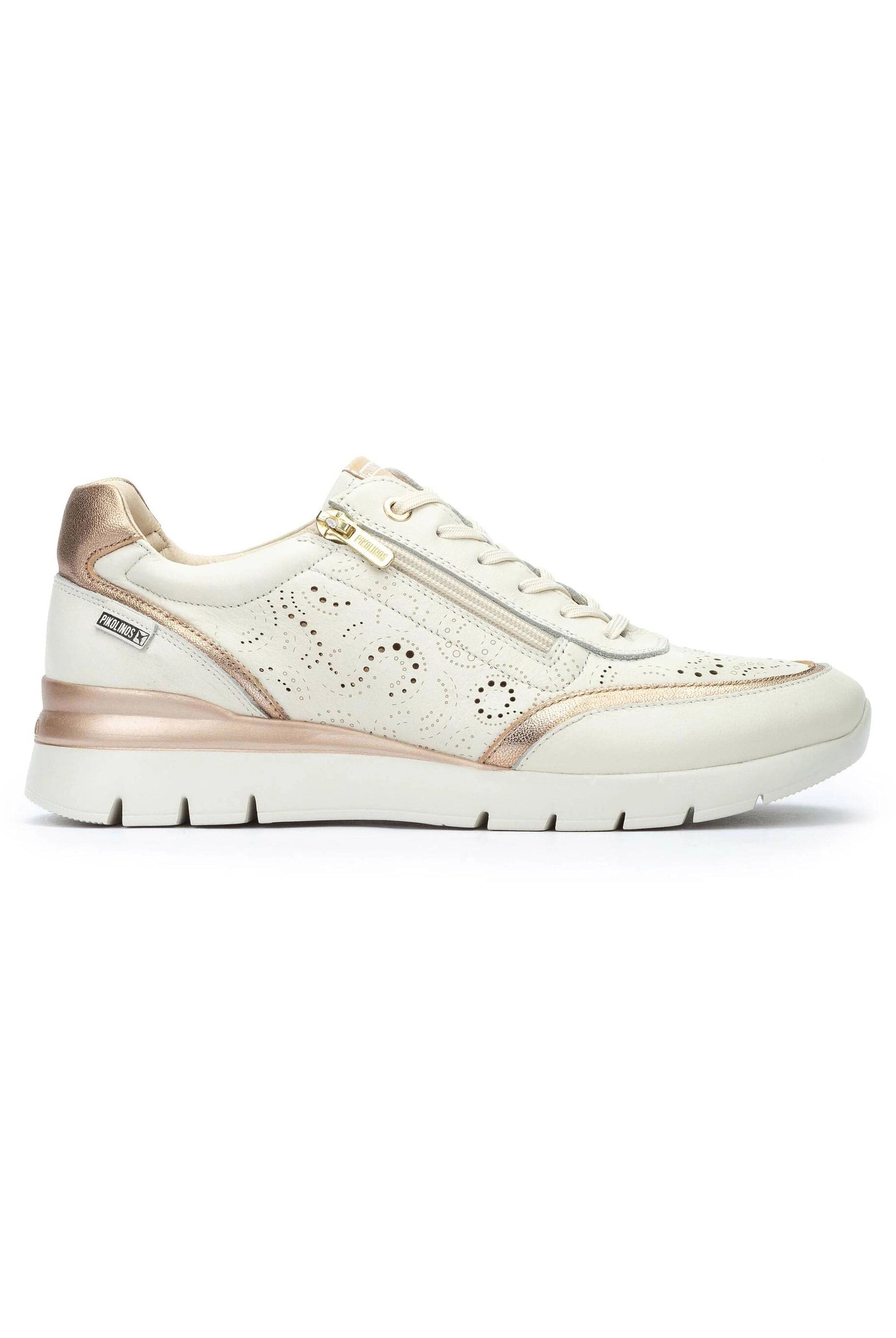 Pikolinos Cantabria Leather Side-Zip Trainers - Nata