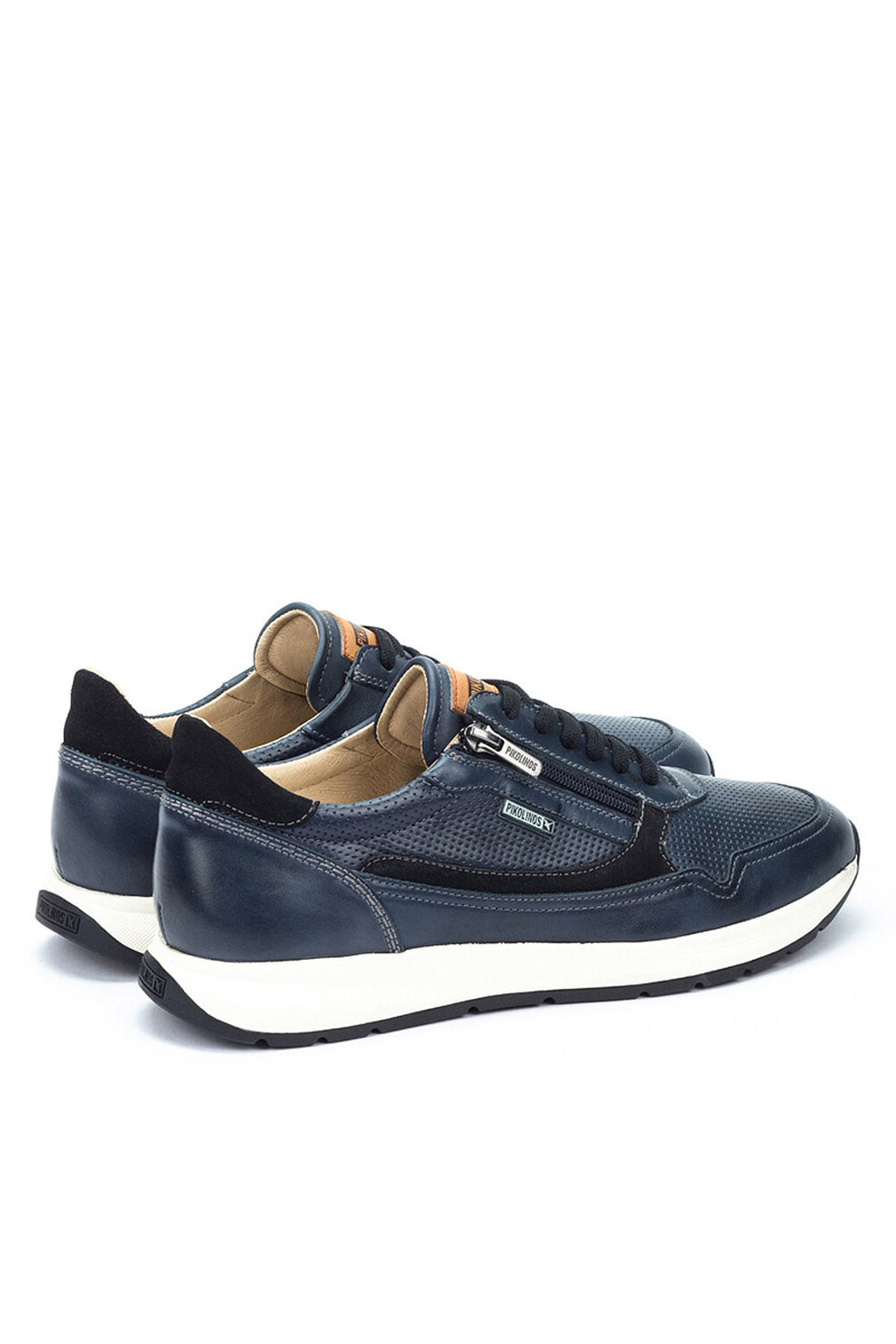 Pikolinos Getafe Leather Side-Zip Trainers - Blue