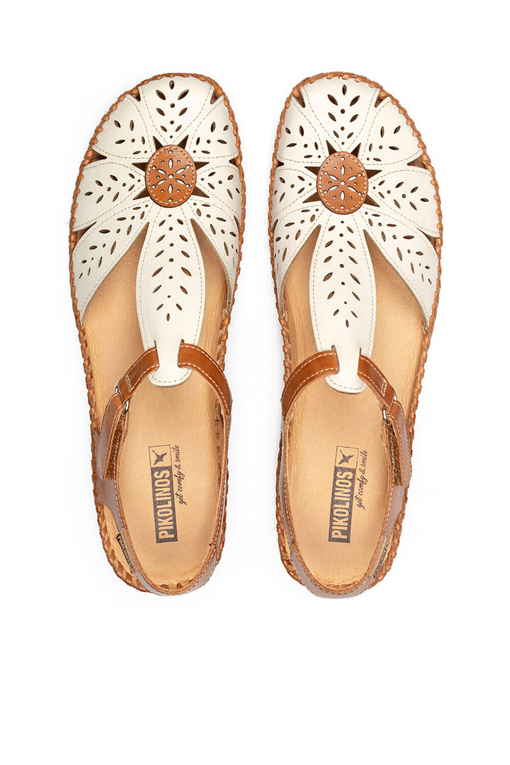 Pikolinos P Vallarta Leather Detail Sandals - Nata