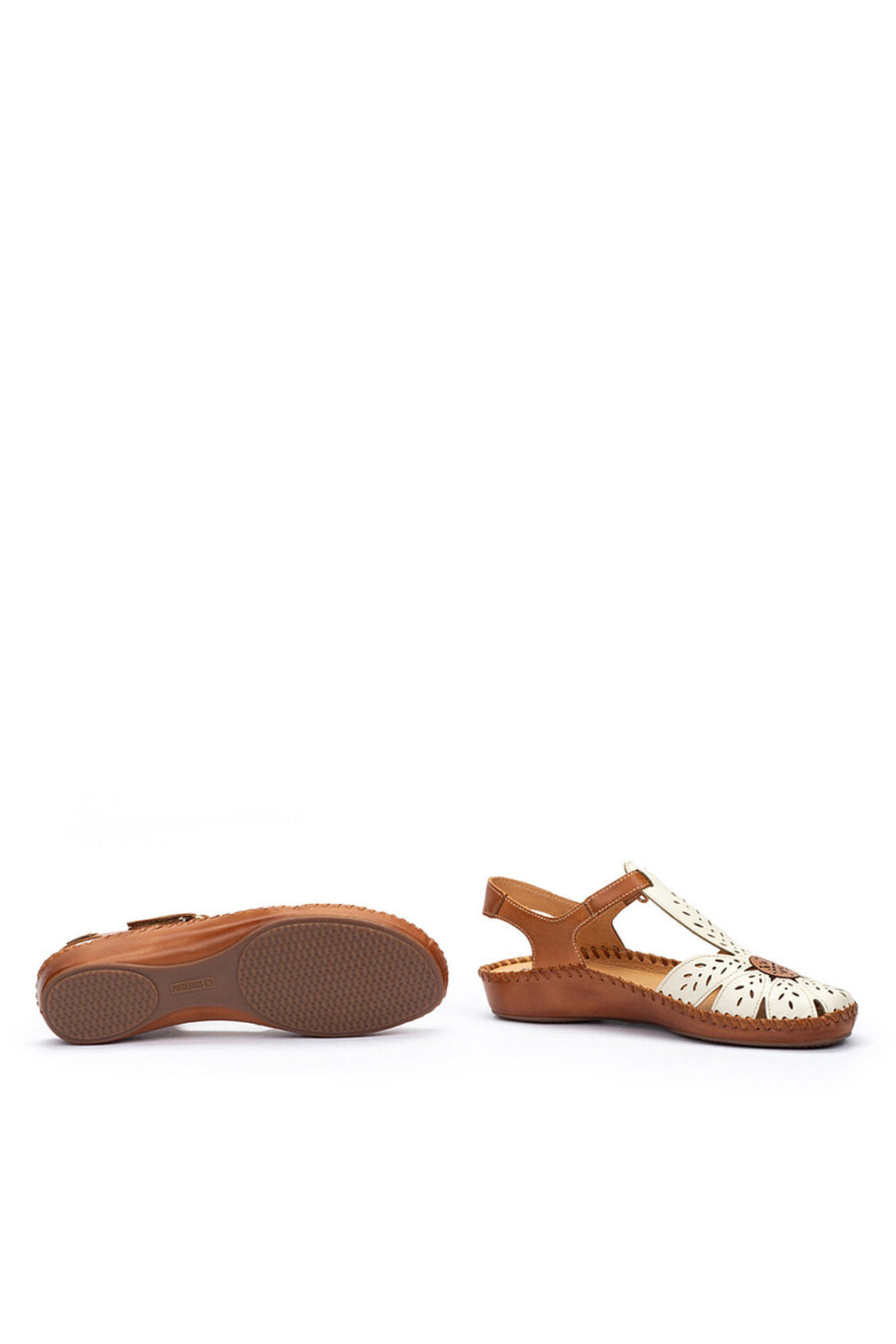 Pikolinos P Vallarta Leather Detail Sandals - Nata