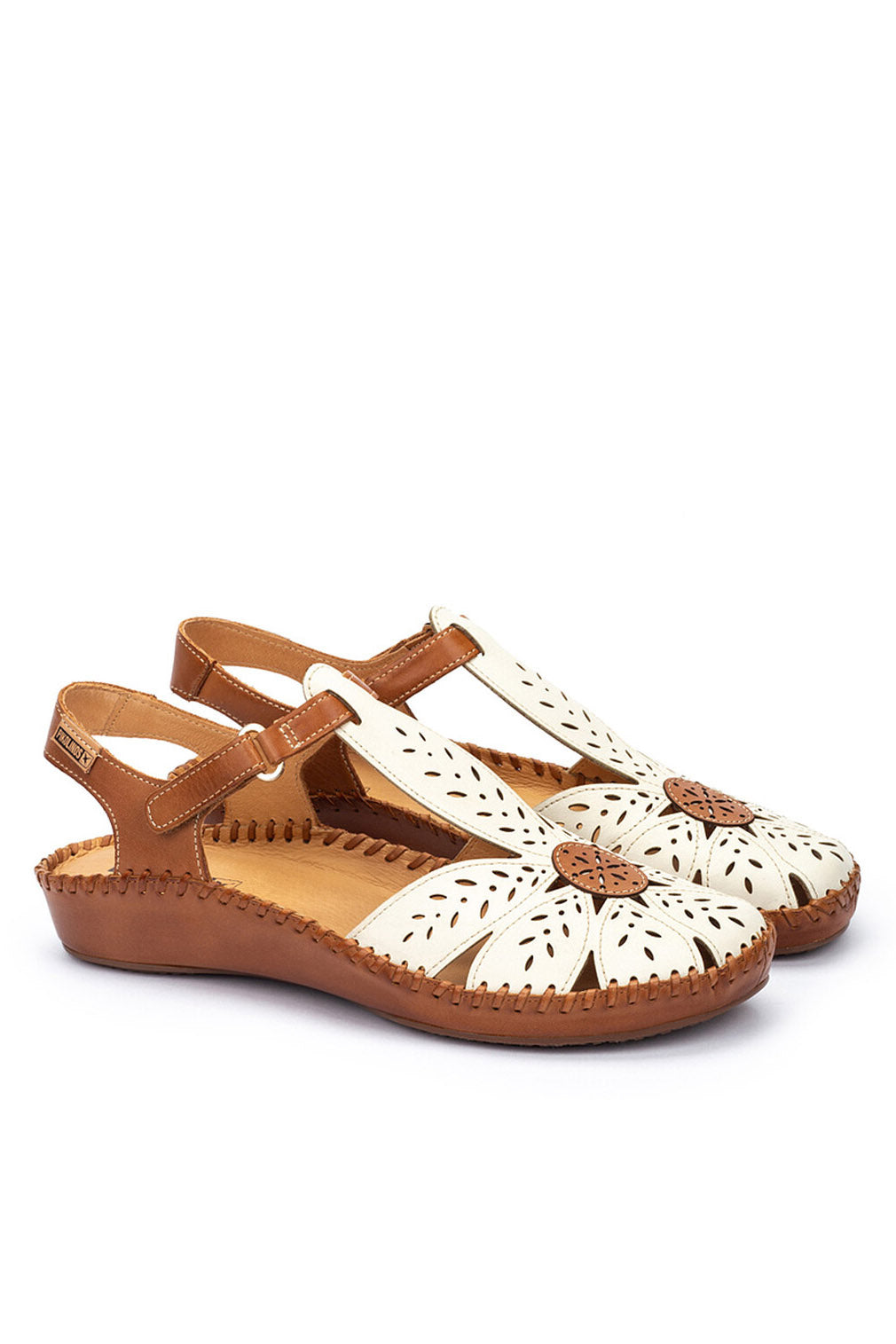 Pikolinos P Vallarta Leather Detail Sandals - Nata