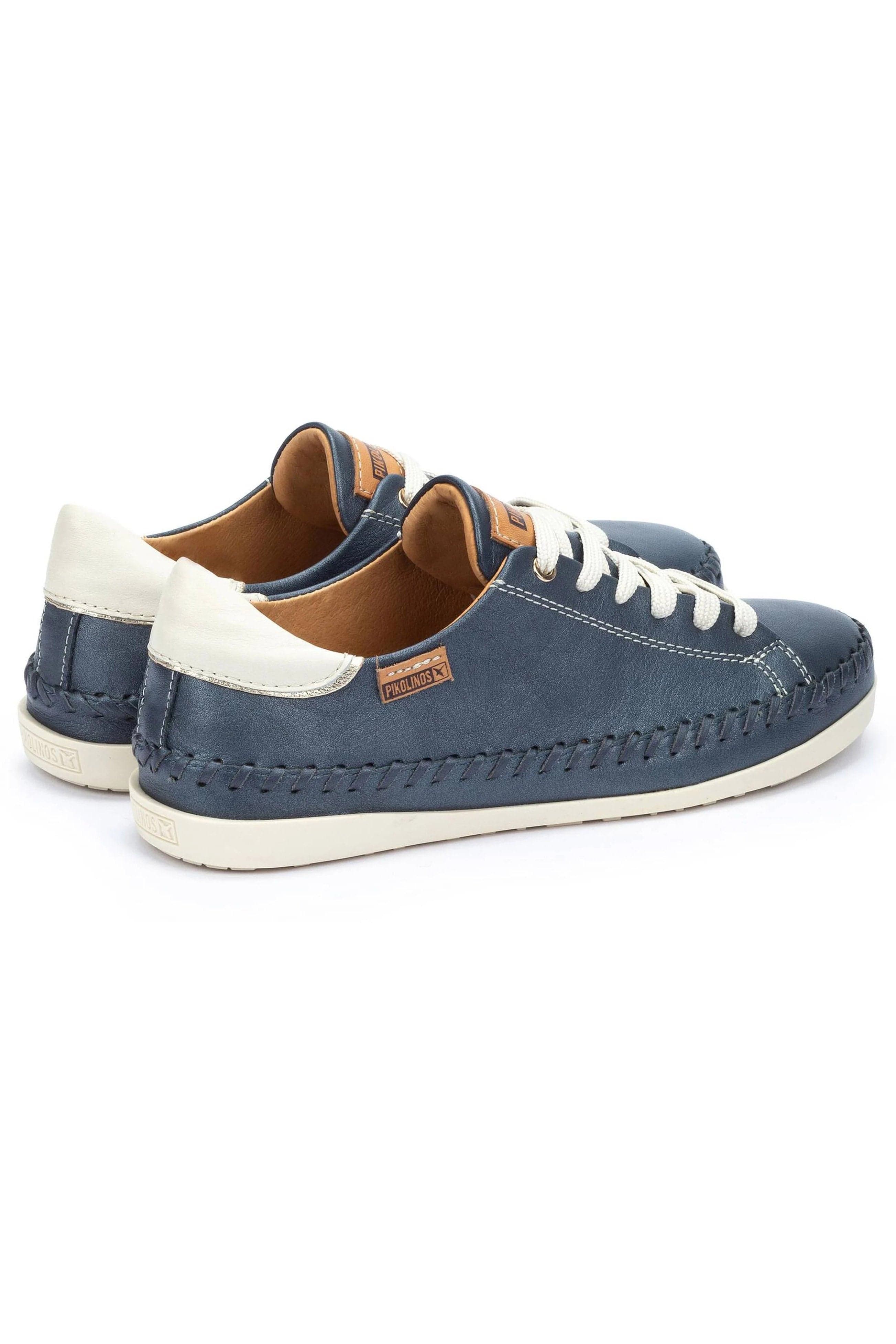 Pikolinos Soller Leather Trainers with Elastic Laces - Blue
