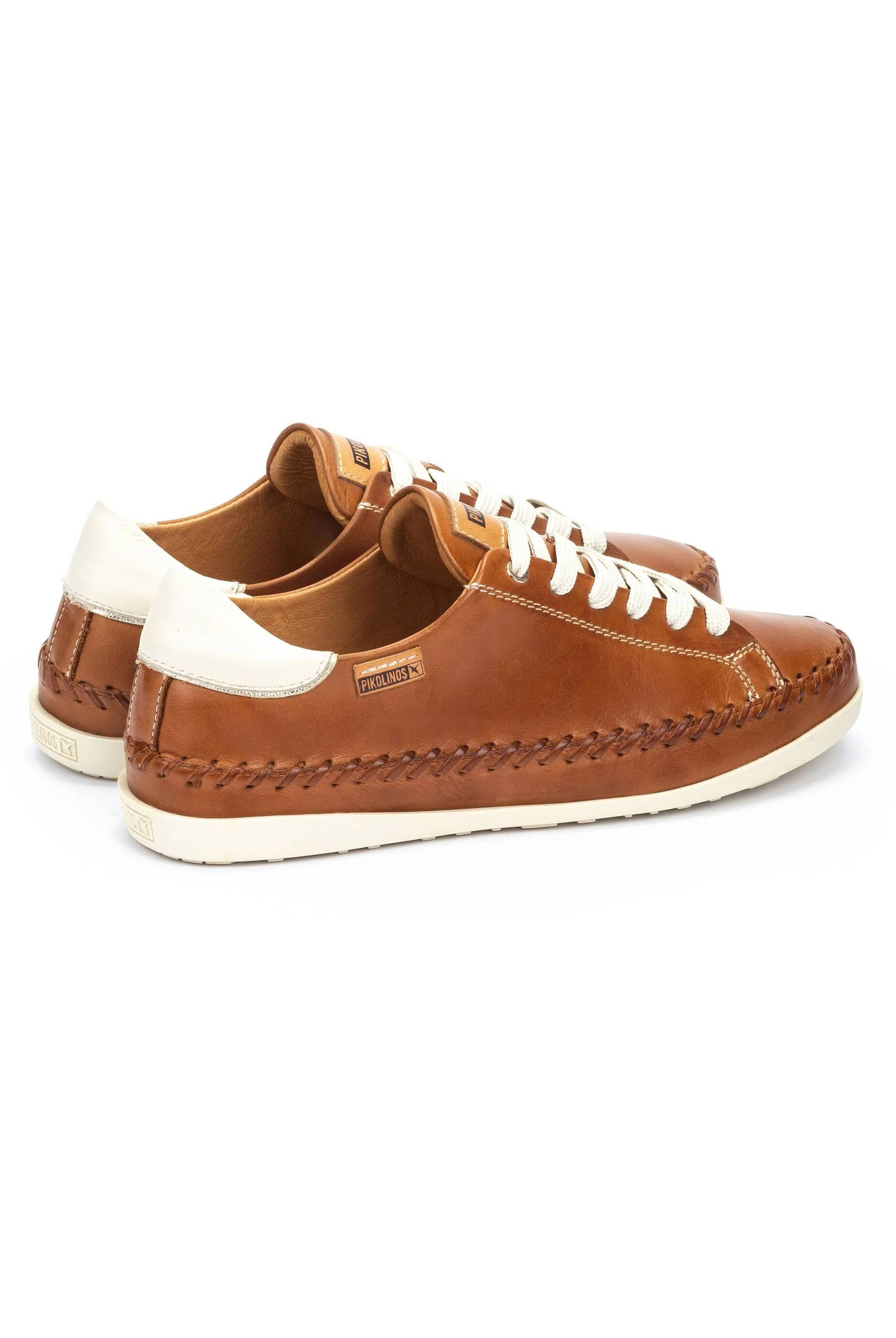 Pikolinos Soller Leather Trainers with Elastic Laces - Brandy