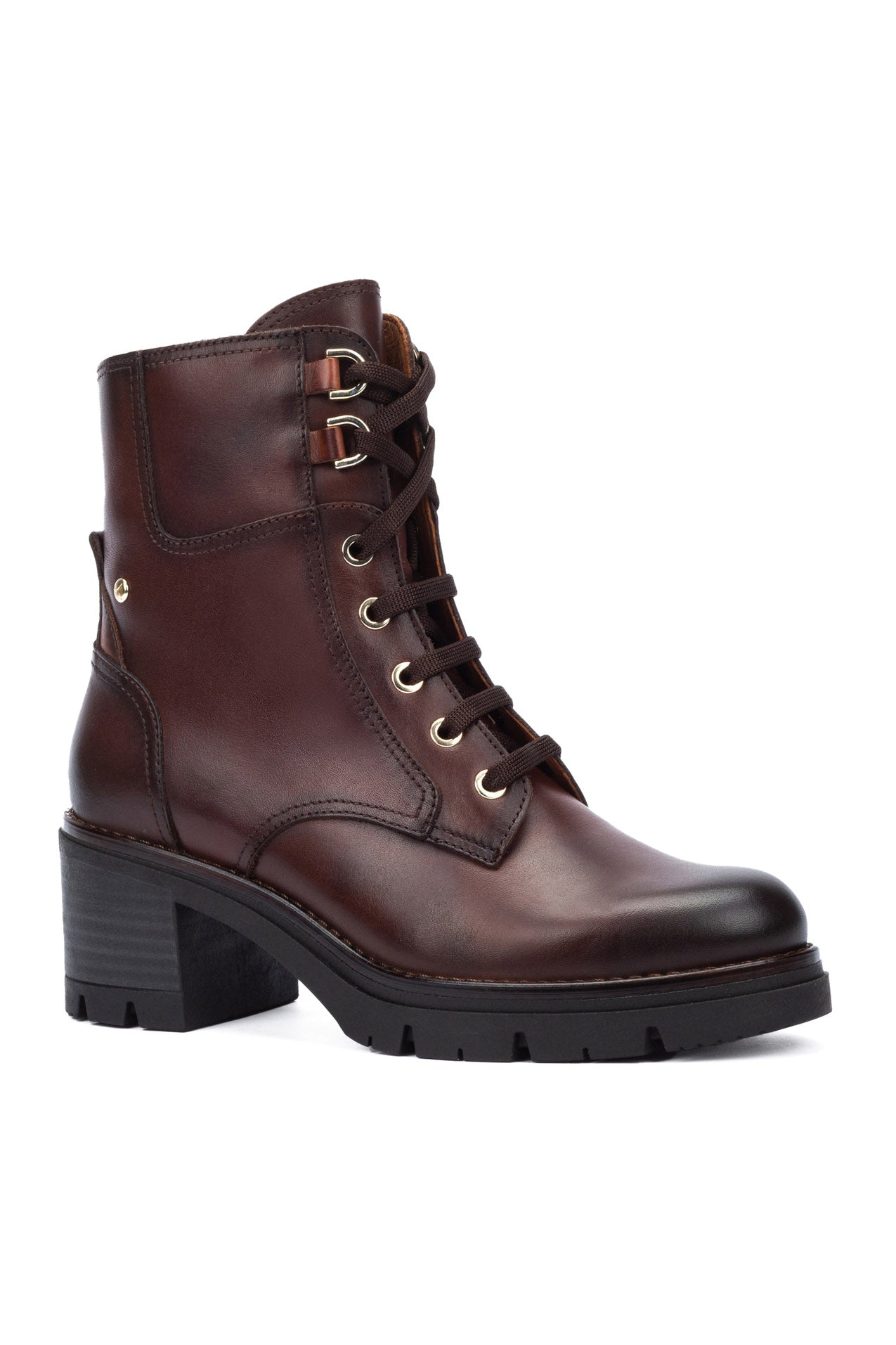 Pikolinos Soria Leather Lace Up Ankle Boots - Brown