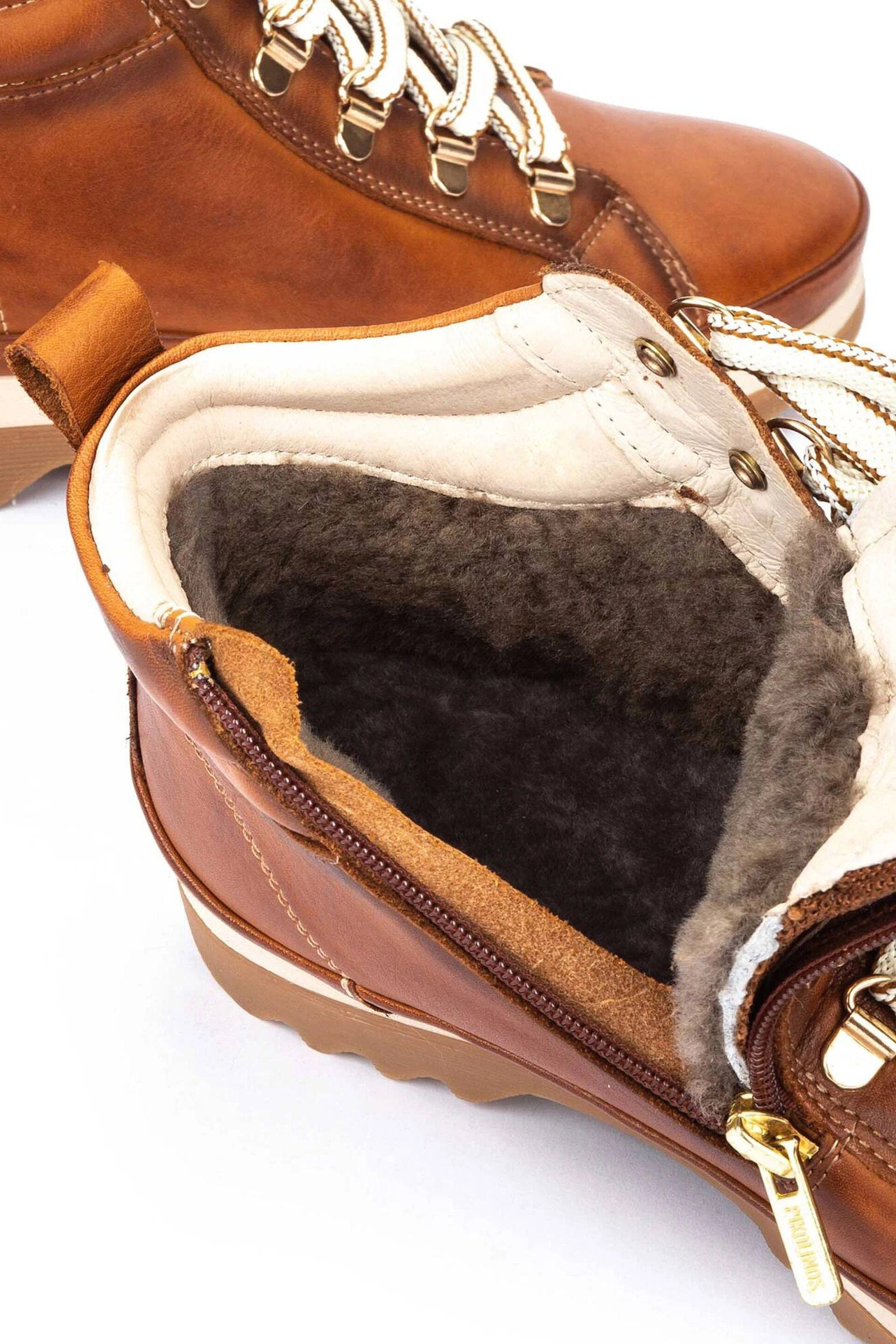 Pikolinos Vigo Leather Lace Up Ankle Boots - Brandy