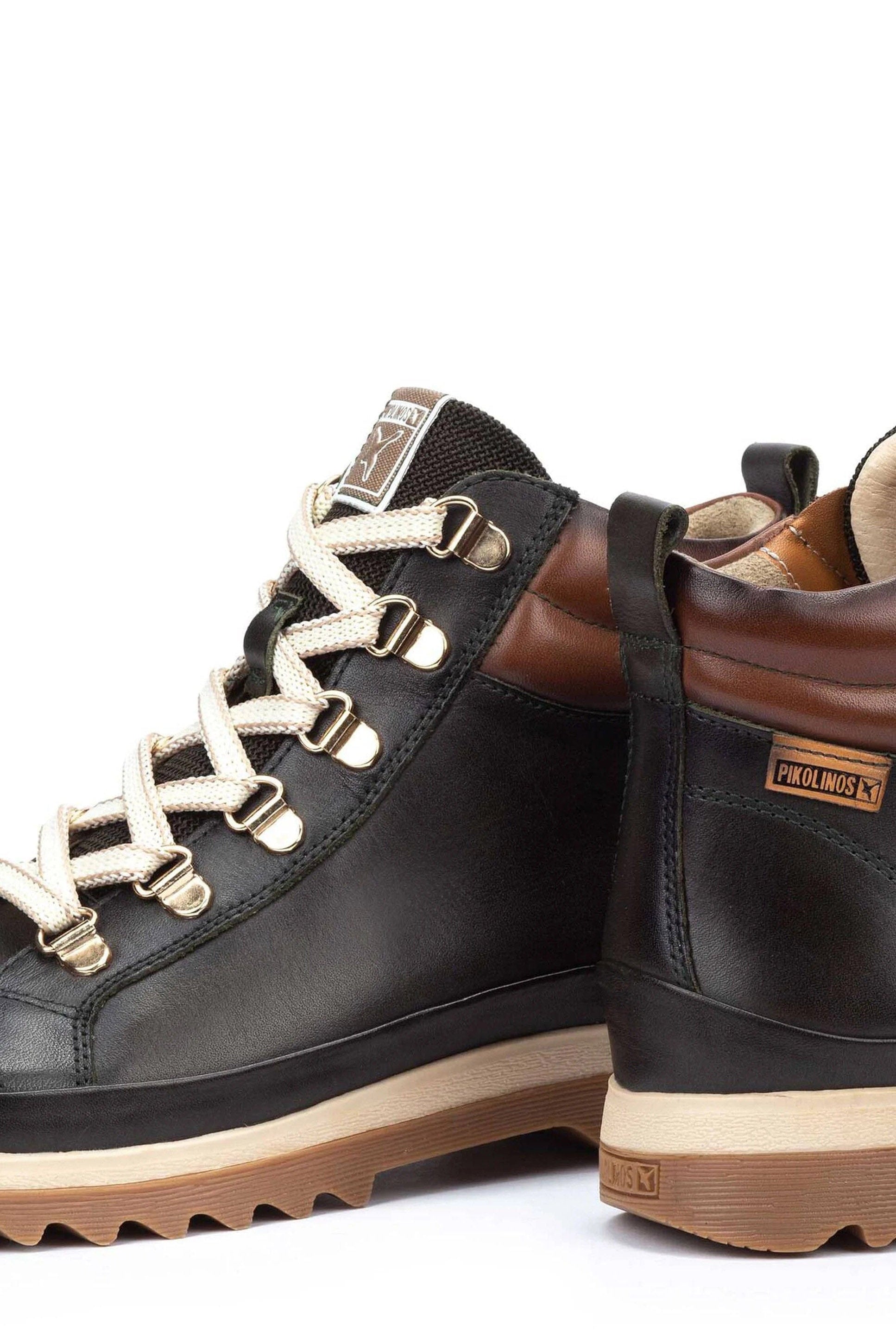 Pikolinos Vigo Leather Lace Up Ankle Boots - Forest