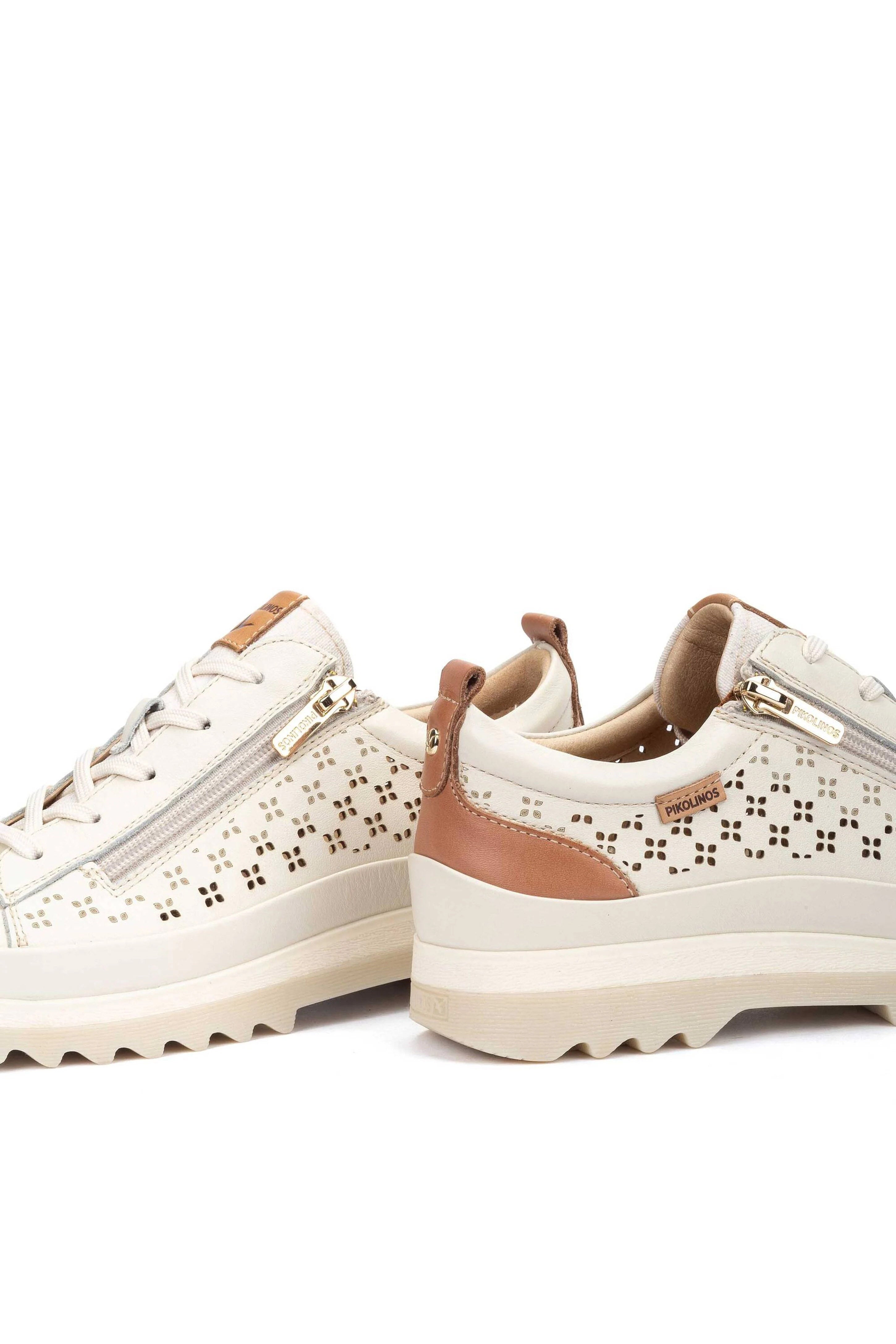 Pikolinos Vigo Leather Side-Zip Trainers - Nata