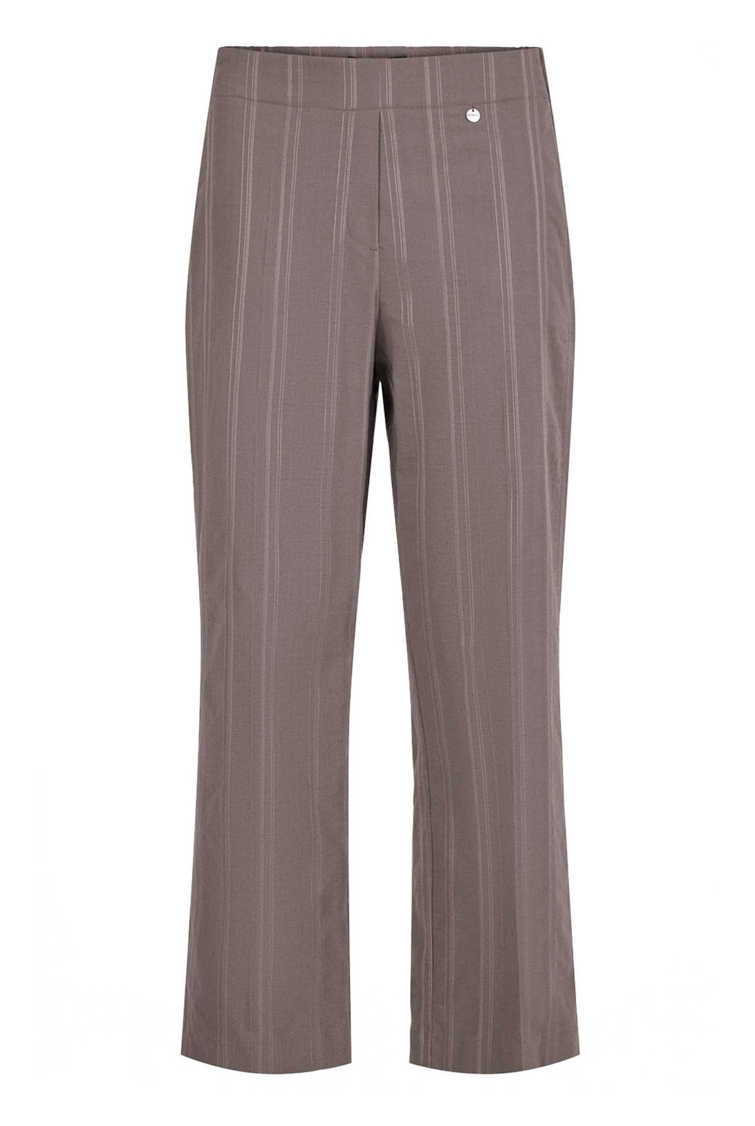 Robell Anna 09 27" Seersucker Ankle Grazer Trousers - Almond Brown