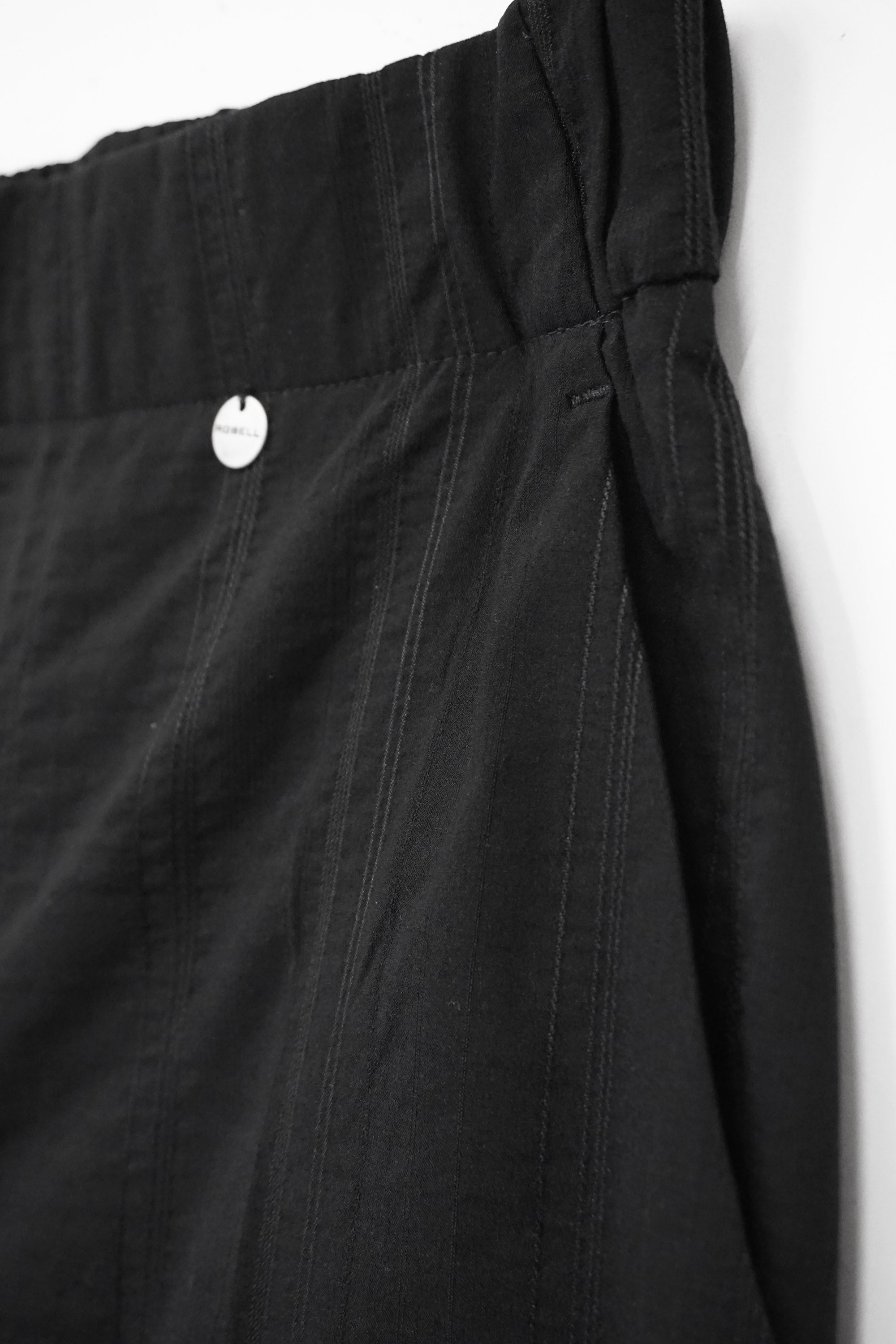 Robell Anna 09 Seersucker 27" Leg Ankle Grazer Trousers - Black